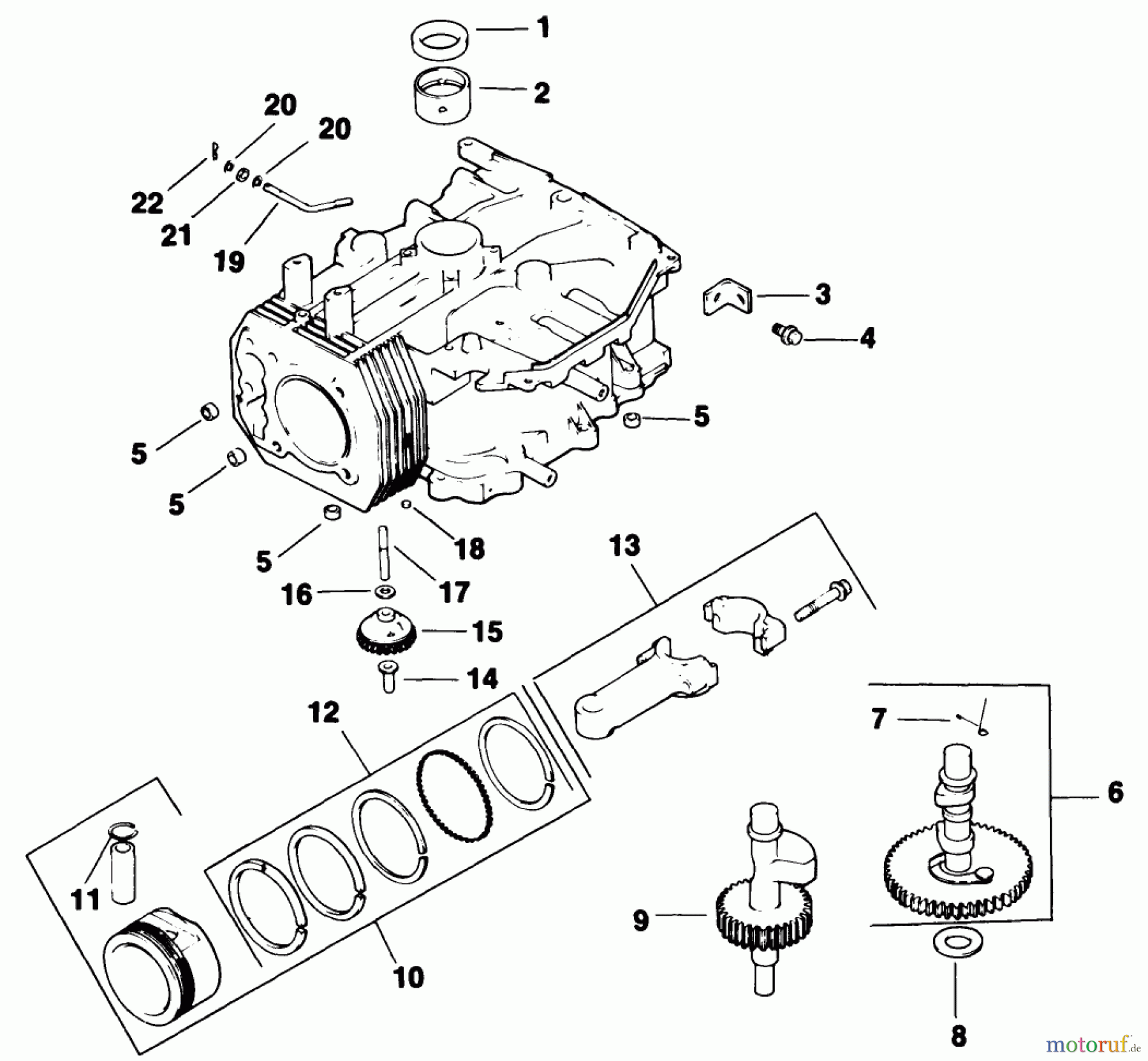  Toro Neu Mowers, Drive Unit Only 30175 - Toro Mid-Size Proline Gear Traction Unit, 14 hp, 1991 (10000001-19999999) CRANKCASE-ENGINE KOHLER MODEL NO. CV14T-1412