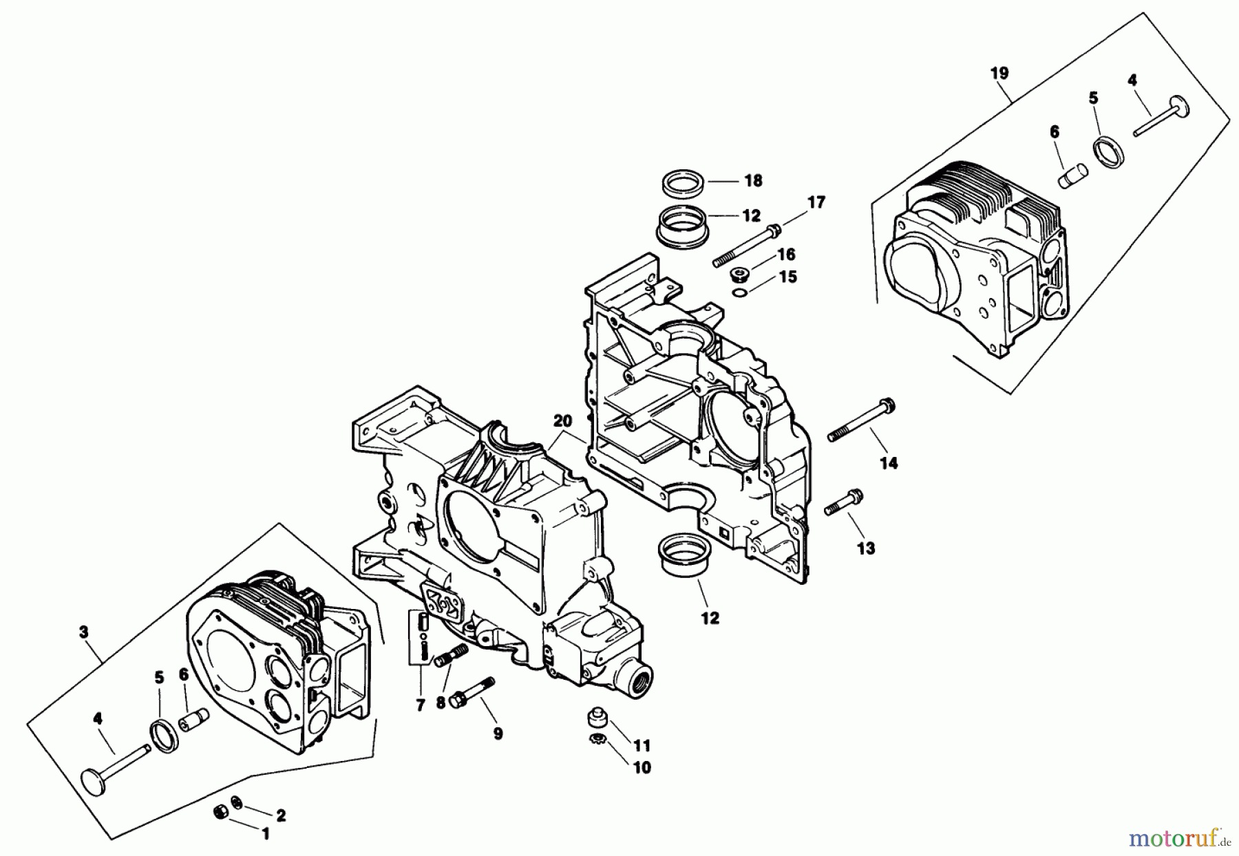  Toro Neu Mowers, Drive Unit Only 30180 - Toro Mid-Size Proline Gear Traction Unit, 16 hp, 1992 (200001-299999) CRANKCASE-ENGINE KOHLER MODEL NO. MV16S-TYPE 56519 #1