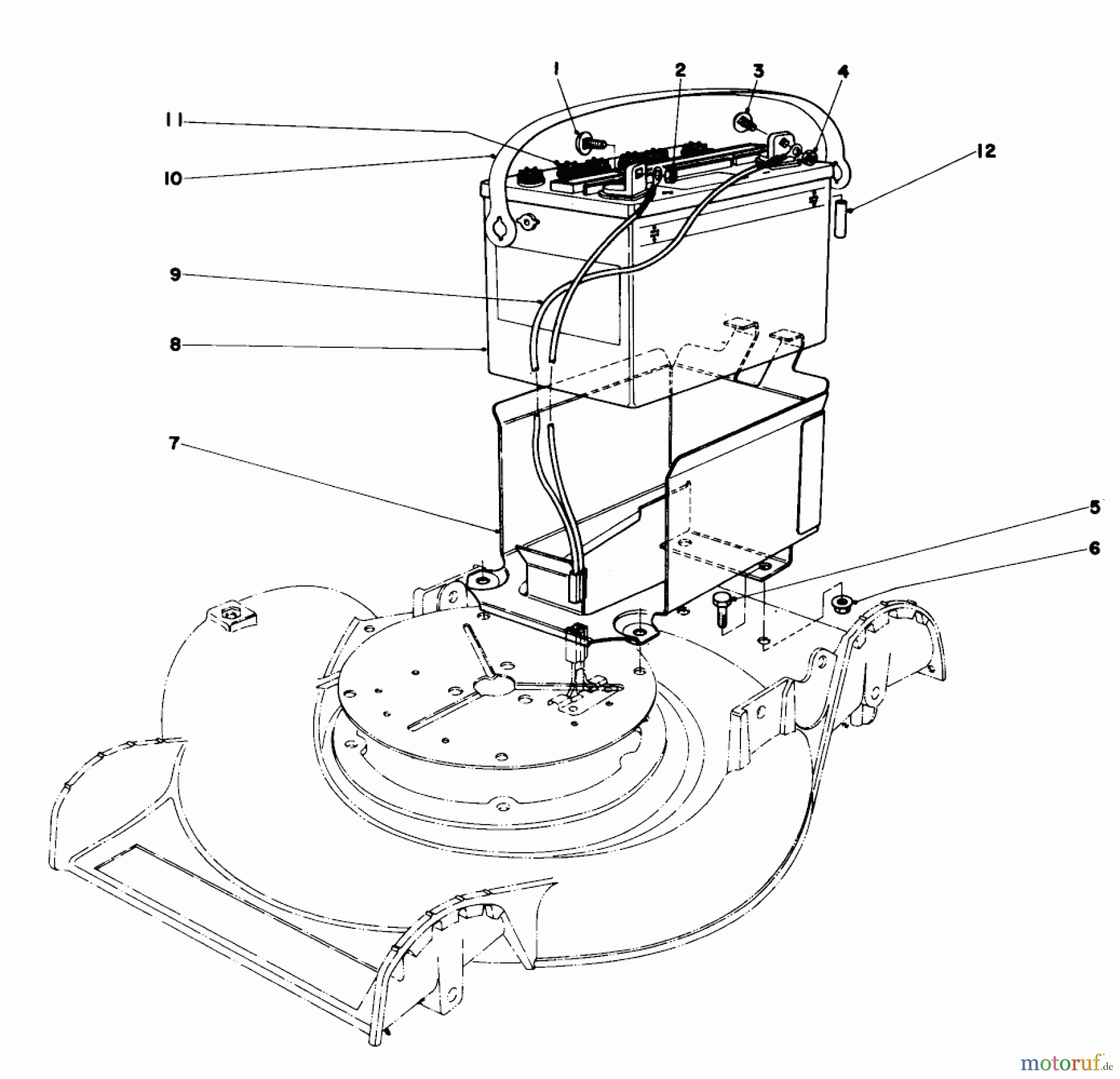  Toro Neu Mowers, Electric 17033 - Toro Electric Lawnmower, 1975 (5000001-5999999) BATTERY ASSEMBLY