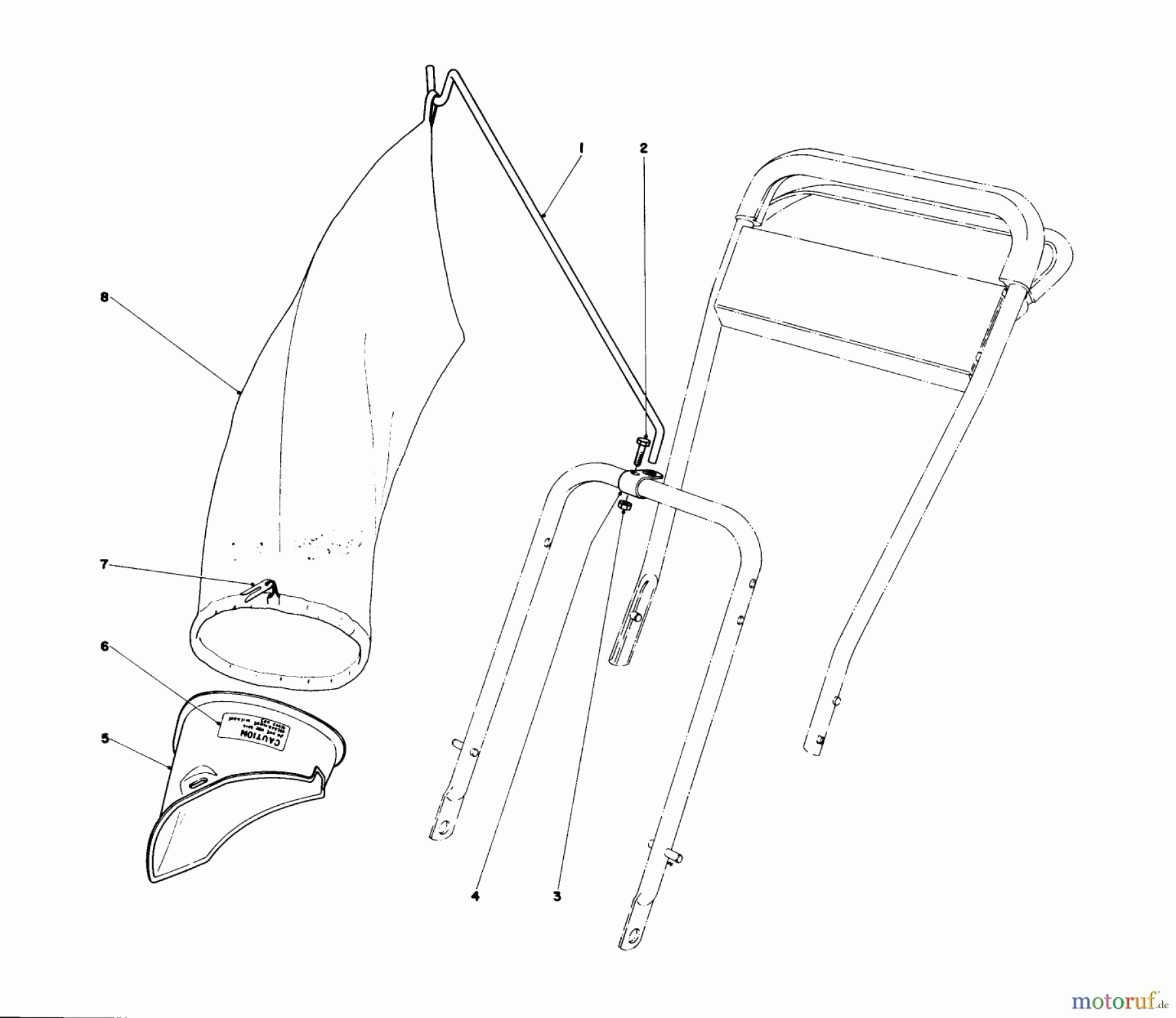  Toro Neu Mowers, Electric 17005 - Toro Electric Lawnmower, 1977 (7000001-7999999) BAGGING KIT NO. 23-6110