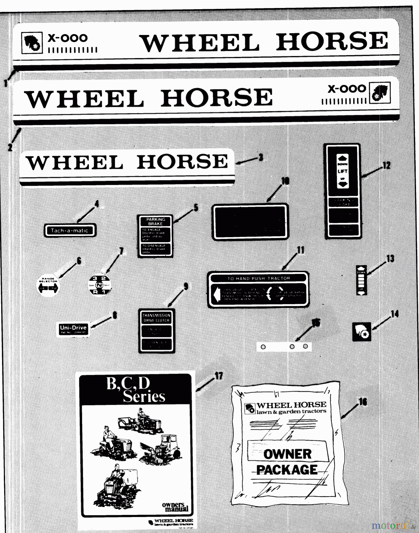  Toro Neu Mowers, Lawn & Garden Tractor Seite 1 01-16KS01 (C-165) - Toro C-165 Automatic Tractor, 1980 DECALS