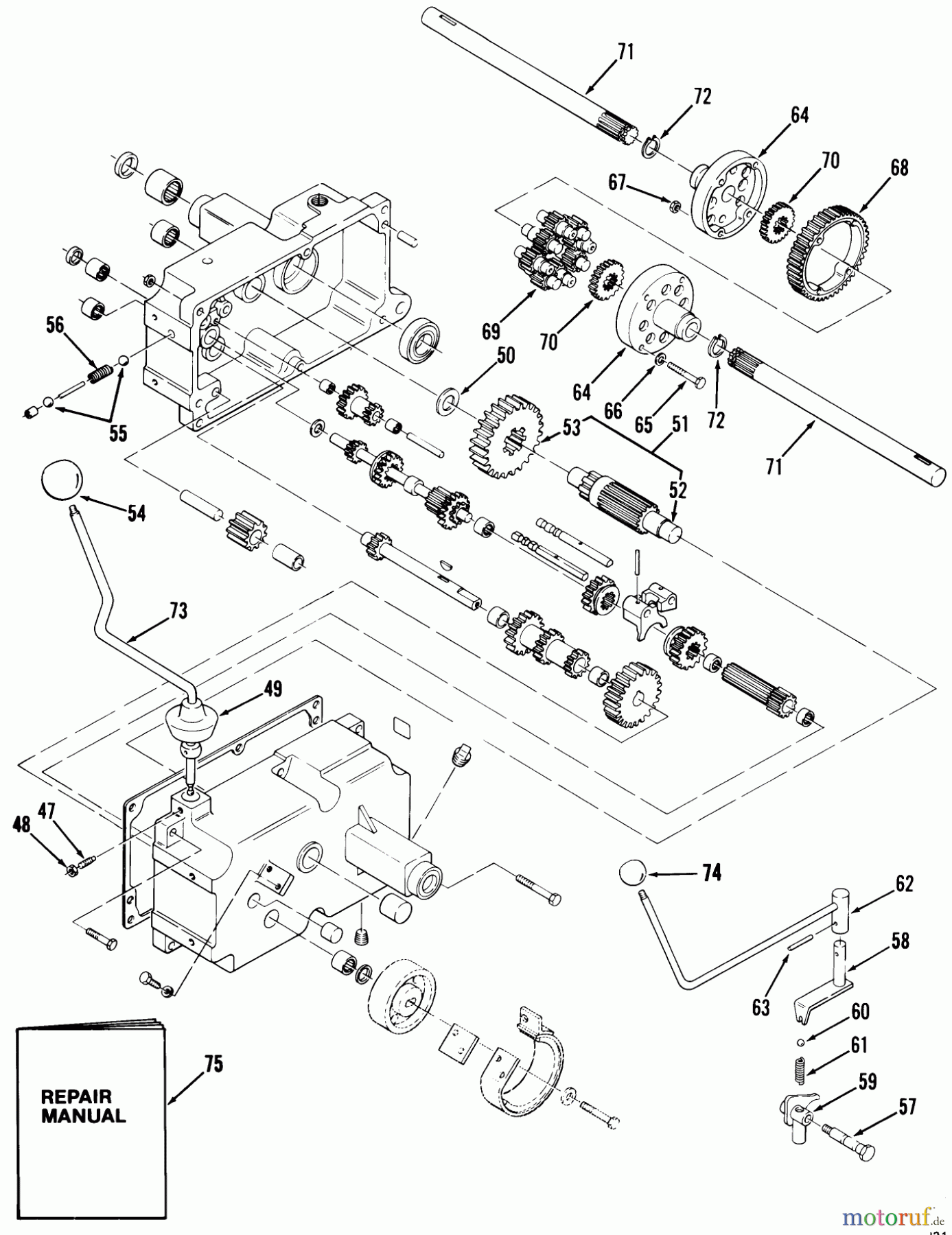  Toro Neu Mowers, Lawn & Garden Tractor Seite 1 11-17K801 (C-175) - Toro C-175 Twin 8-Speed Tractor, 1983 MECHANICAL TRANSMISSION-8 SPEED #2