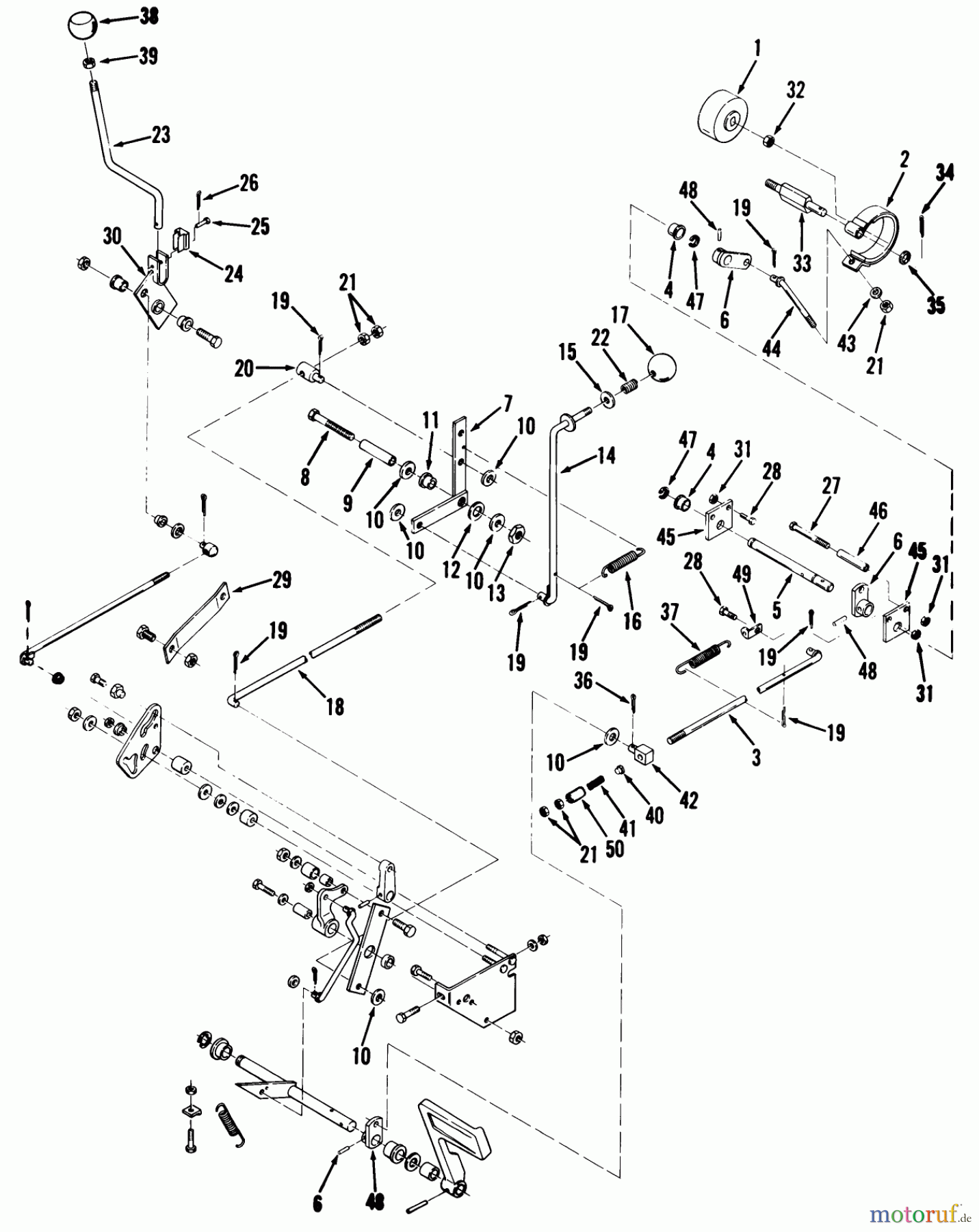  Toro Neu Mowers, Lawn & Garden Tractor Seite 1 01-20KS00 (D-200) - Toro D-200 Automatic Tractor, 1980 BRAKE AND MOTION CONTROL LINKAGE #2