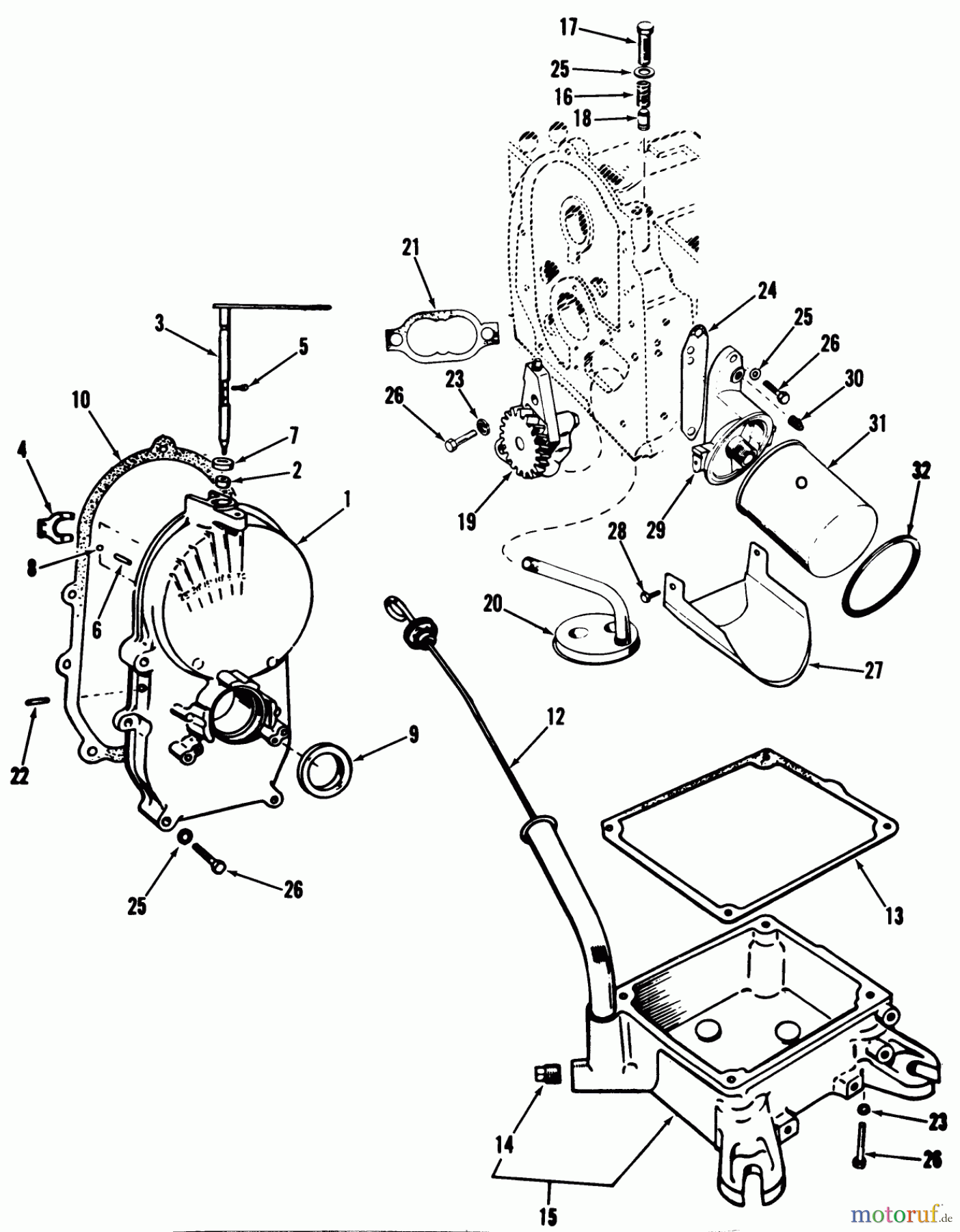  Toro Neu Mowers, Lawn & Garden Tractor Seite 1 01-20KS00 (D-200) - Toro D-200 Automatic Tractor, 1981 D-160 ONAN ENGINE, GEAR COVER, OIL BASE AND PUMP GROUP