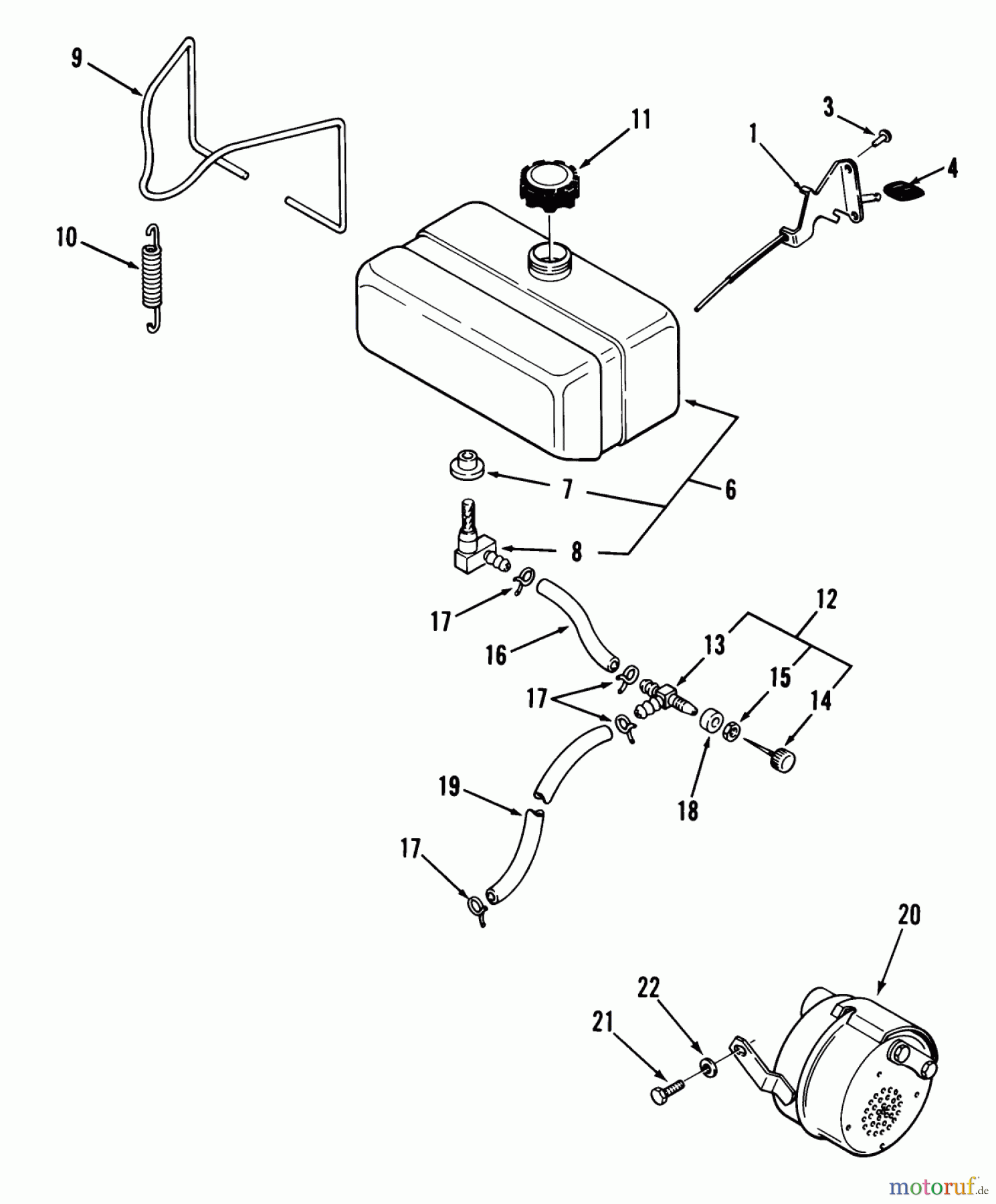  Toro Neu Mowers, Lawn & Garden Tractor Seite 1 02-11BH01 (SB-371) - Toro SB-371 3-Speed Lawn Tractor, 1982 FUEL AND EXHAUST SYSTEM