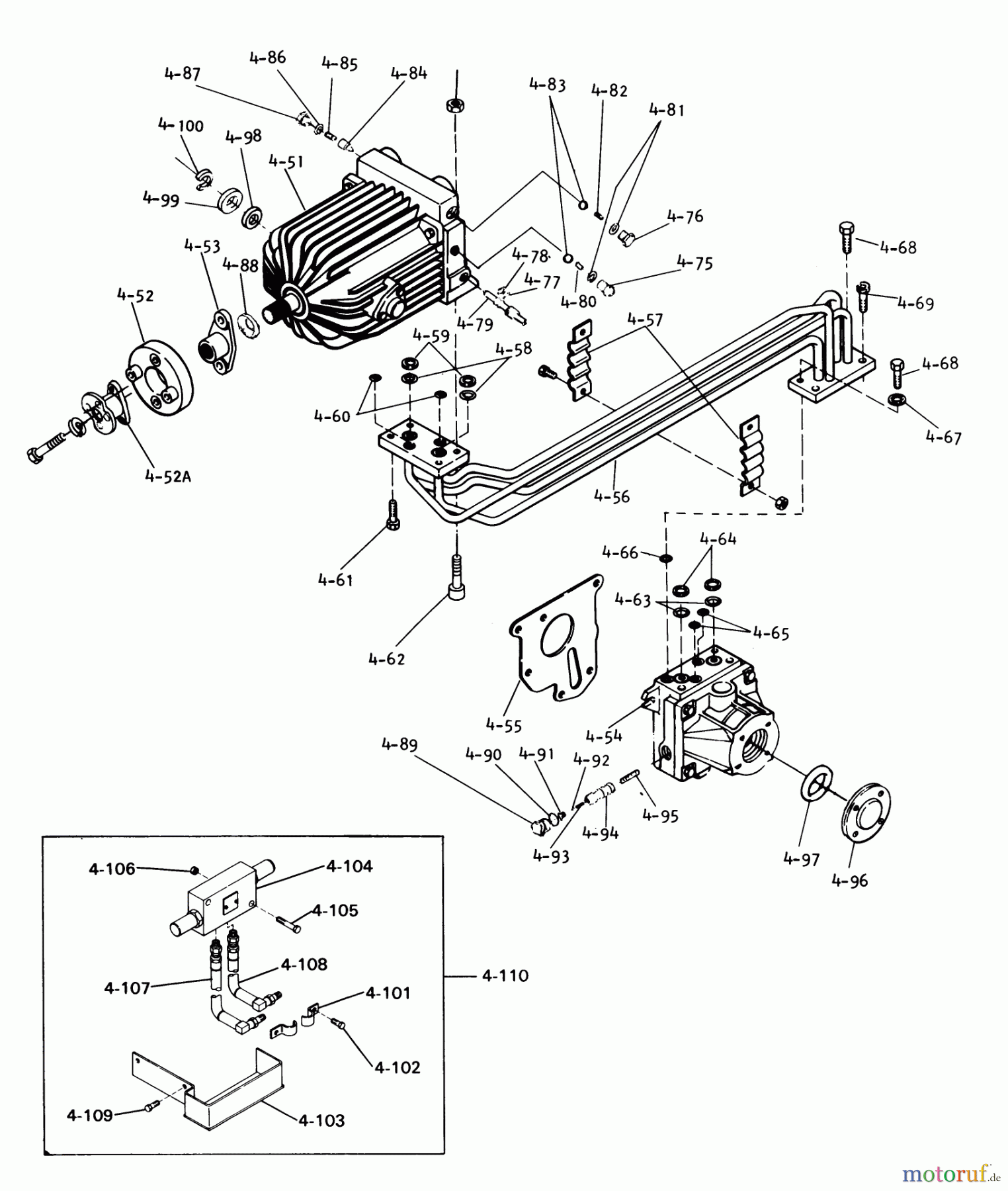  Toro Neu Mowers, Lawn & Garden Tractor Seite 1 1-0631 (D-200) - Toro D-200 Automatic Tractor, 1975 4.050 HYDROSTATIC TRANSMISSION (FIG. 4B)