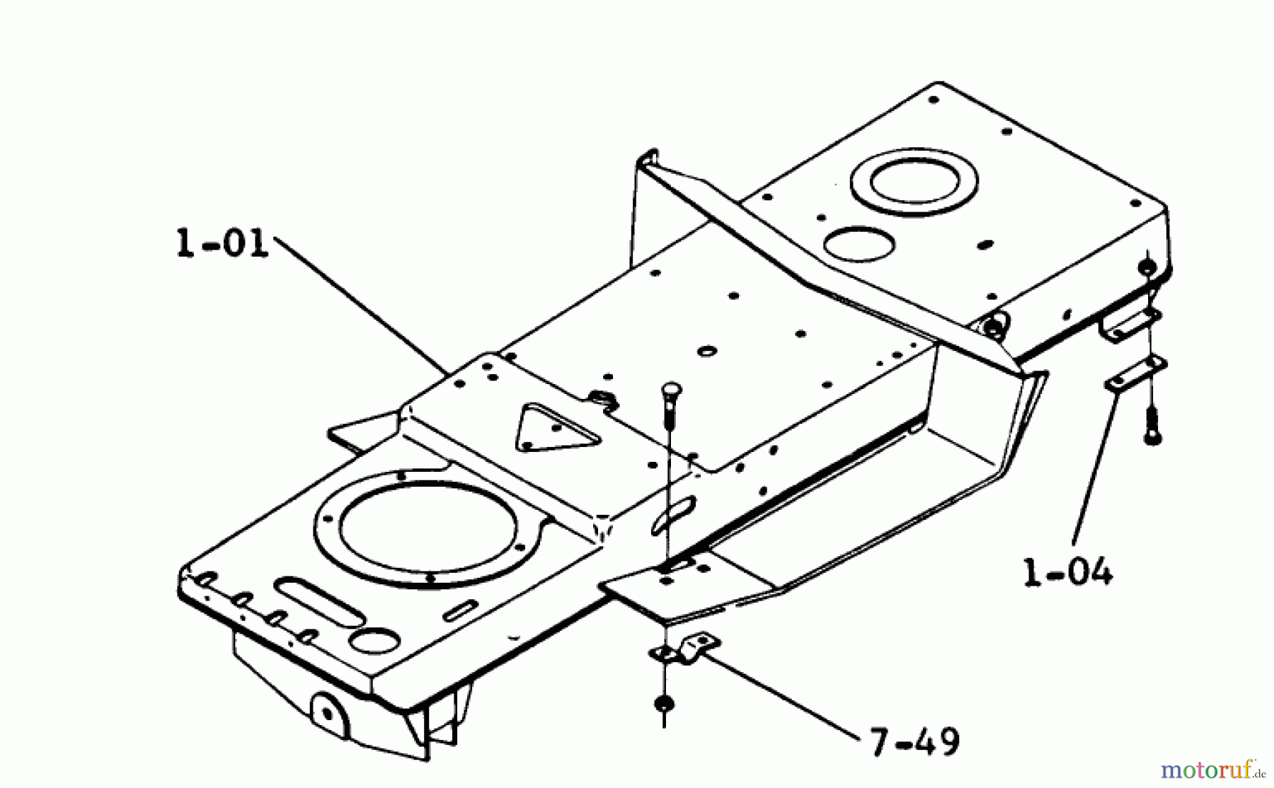  Toro Neu Mowers, Lawn & Garden Tractor Seite 1 2-0200 - Toro Lawn Ranger Tractor, 1971 1.000 FRAME ASSEMBLY