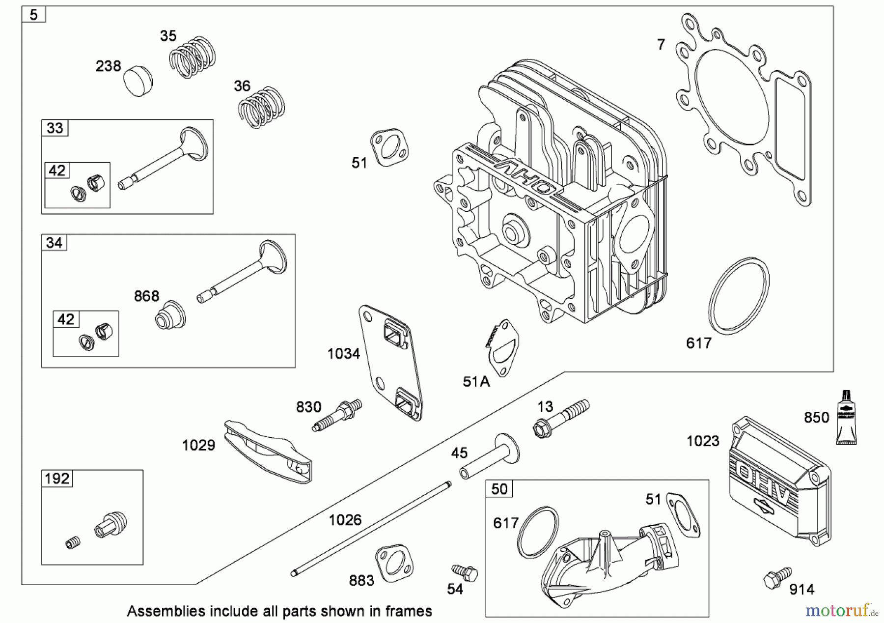 Toro Neu Mowers, Lawn & Garden Tractor Seite 1 135E (RT380H) - Toro RT380H Recycling Mower, 2009 (290000001-290999999) CYLINDER HEAD ASSEMBLY BRIGGS AND STRATTON MODEL 31E777-0130-E1