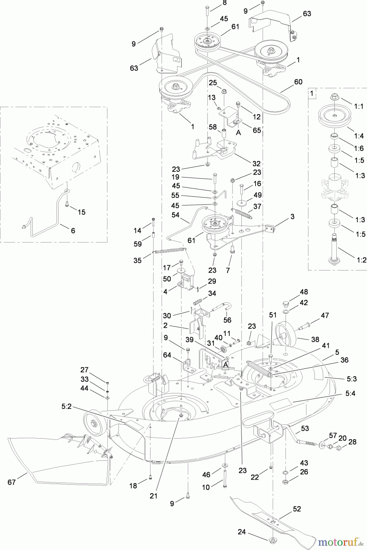  Toro Neu Mowers, Lawn & Garden Tractor Seite 1 13RL60RG044 (LX426) - Toro LX426 Lawn Tractor, 2008 (SN 1L107H10100-) DECK ASSEMBLY