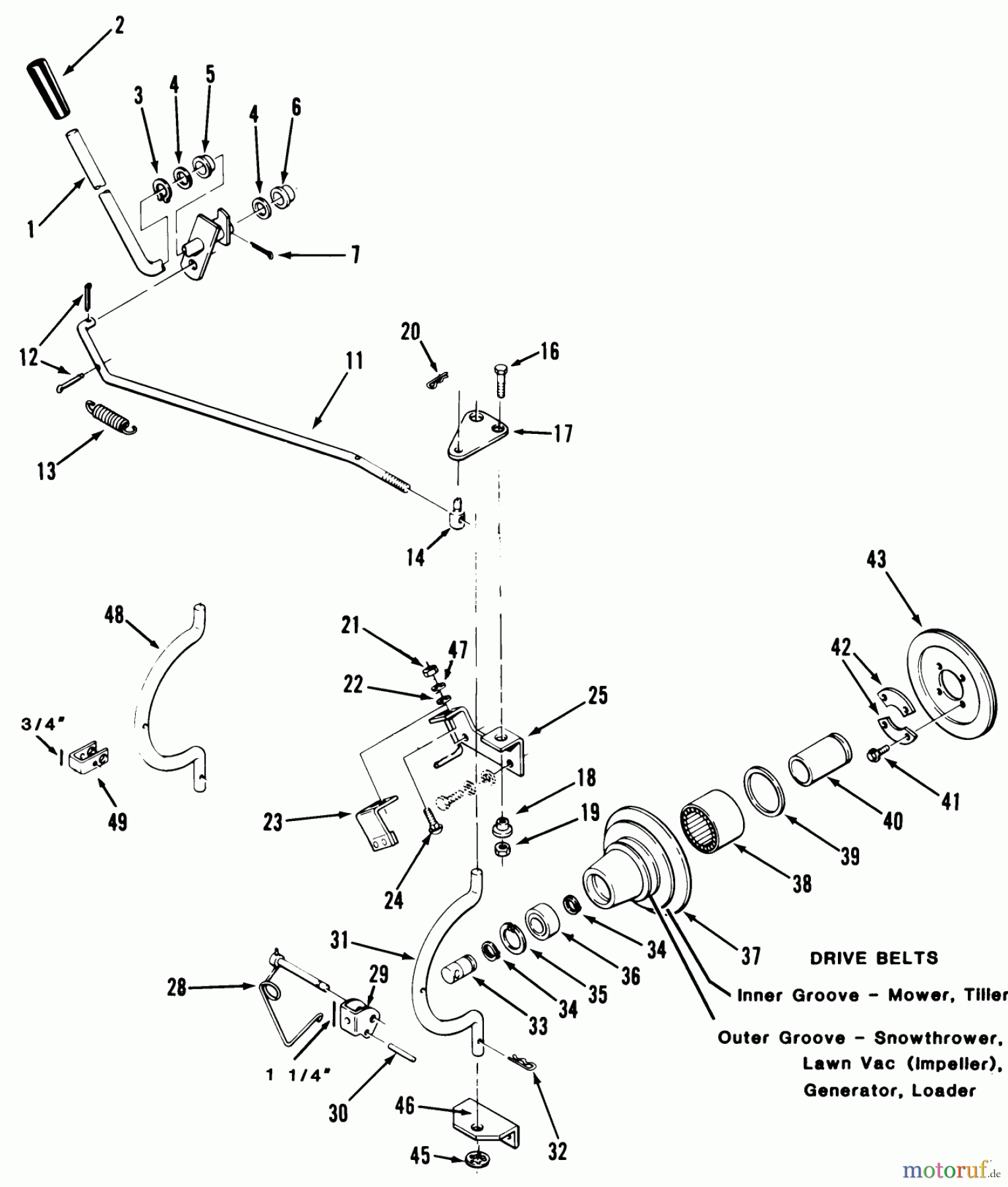  Toro Neu Mowers, Lawn & Garden Tractor Seite 1 41-18KE01 (418-C) - Toro 418-C Garden Tractor, 1987 PTO CLUTCH AND CONTROL