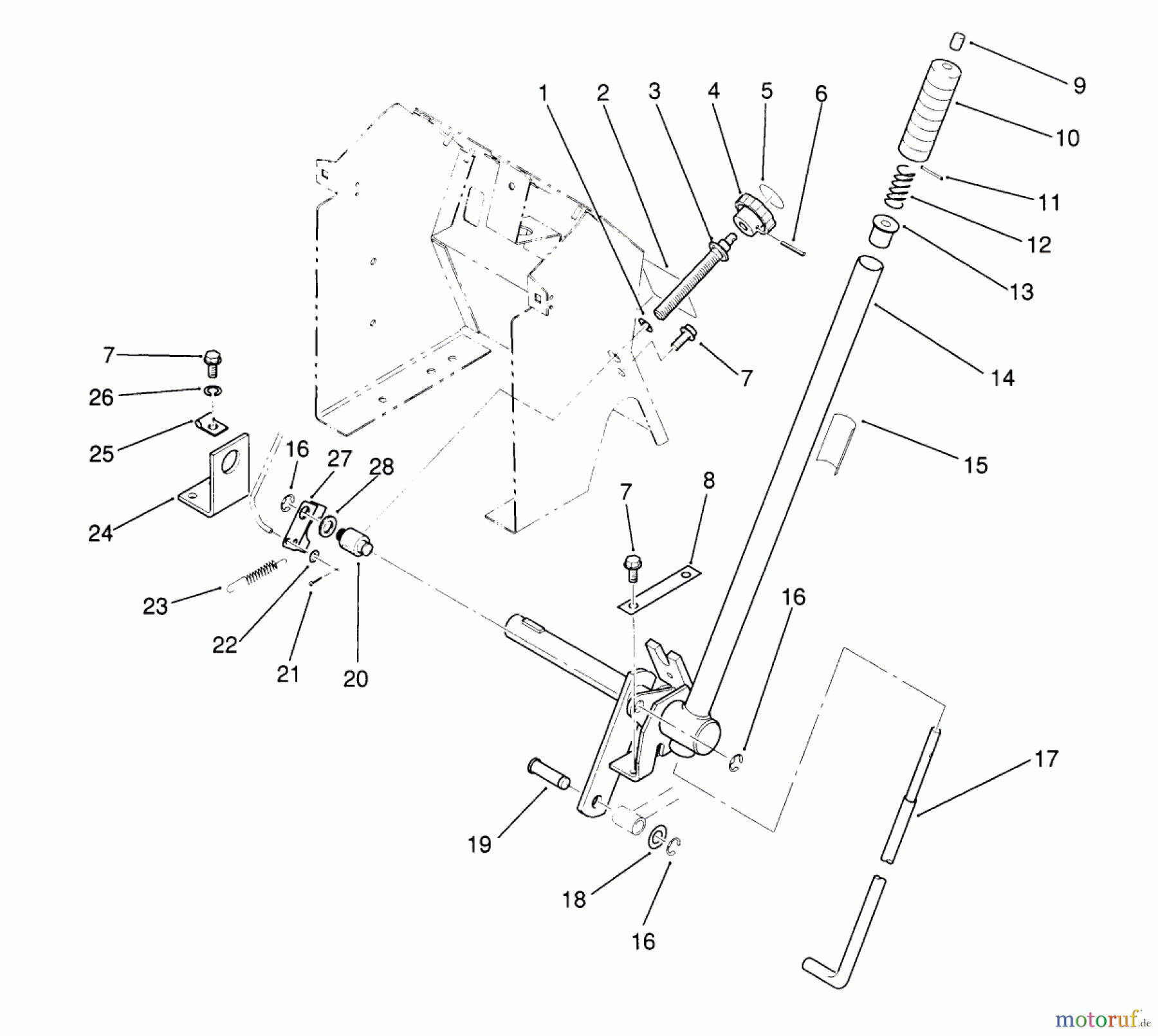  Toro Neu Mowers, Lawn & Garden Tractor Seite 1 22-14OE01 (244-H) - Toro 244-H Yard Tractor, 1991 (1000001-1999999) LIFT BAR LINKAGE ASSEMBLY