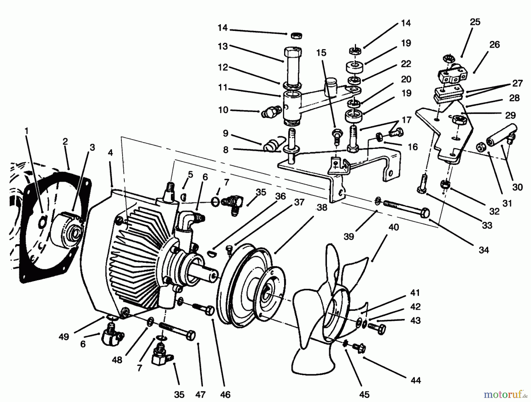  Toro Neu Mowers, Lawn & Garden Tractor Seite 1 30610 (120) - Toro Proline 120, 1995 (591300-599999) TRANSMISSION ASSEMBLY