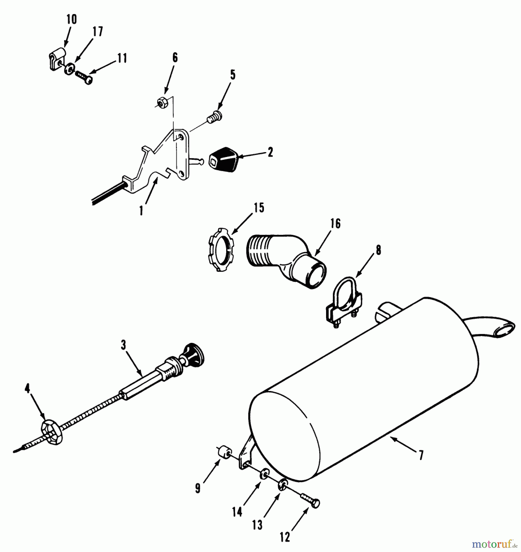  Toro Neu Mowers, Lawn & Garden Tractor Seite 1 31-12K804 (312-8) - Toro 312-8 Garden Tractor, 1992 (2000001-2999999) THROTTLE CHOKE AND EXHAUST