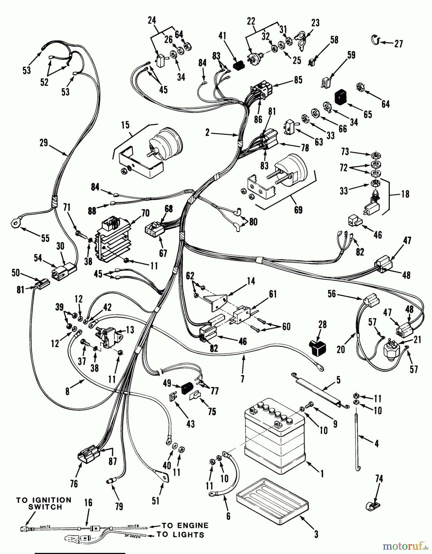  Toro Neu Mowers, Lawn & Garden Tractor Seite 1 32-11B401 (211-4) - Toro 211-4 Tractor, 1987 ELECTRICAL SYSTEM