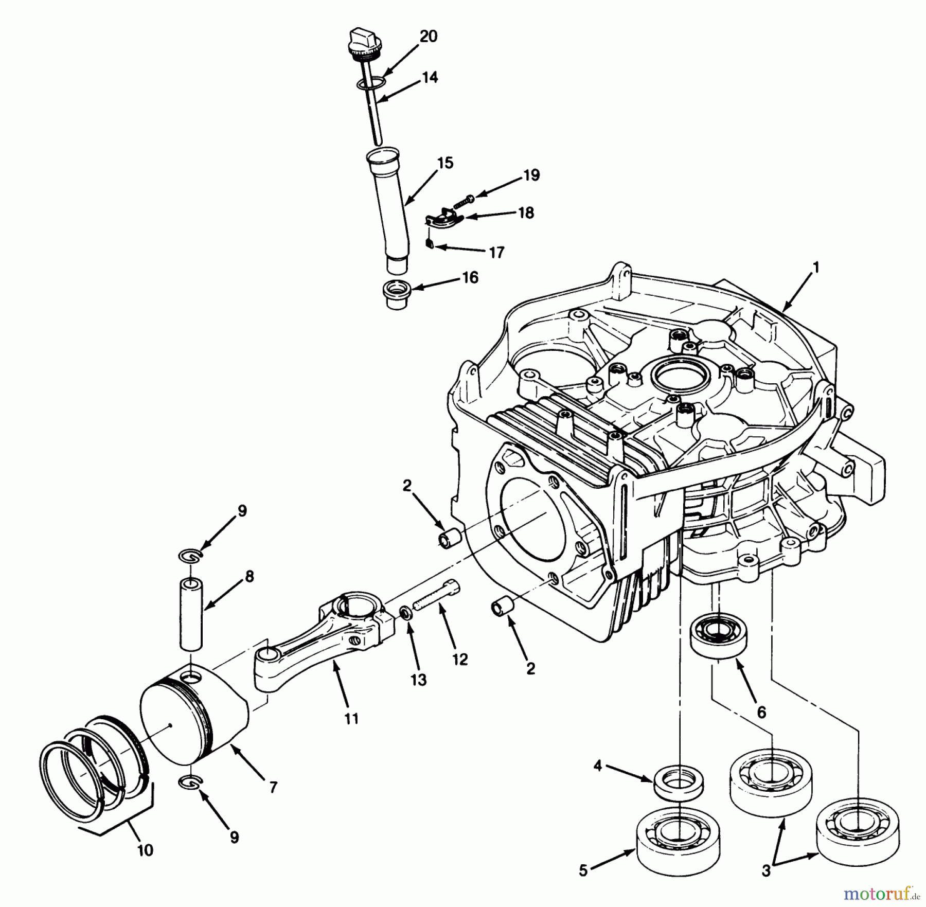  Toro Neu Mowers, Lawn & Garden Tractor Seite 1 32-10B501 (210-5) - Toro 210-5 Tractor, 1990 ENGINE CYLINDER BLOCK