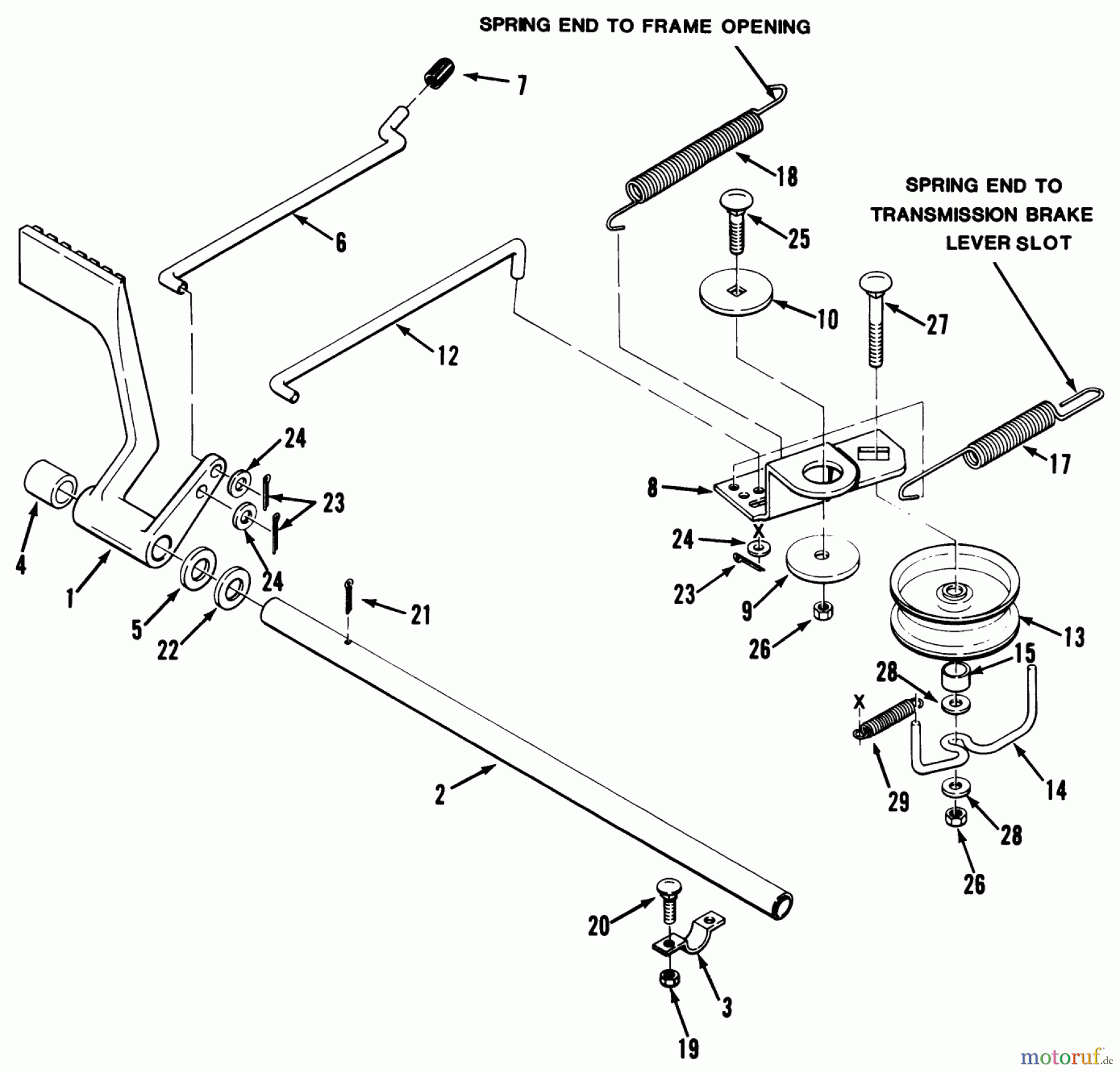  Toro Neu Mowers, Lawn & Garden Tractor Seite 1 32-10BE02 (210-H) - Toro 210-H Tractor, 1991 (1000001-1999999) BRAKE & IDLER ASSEMBLY (210-5 & 212-5)