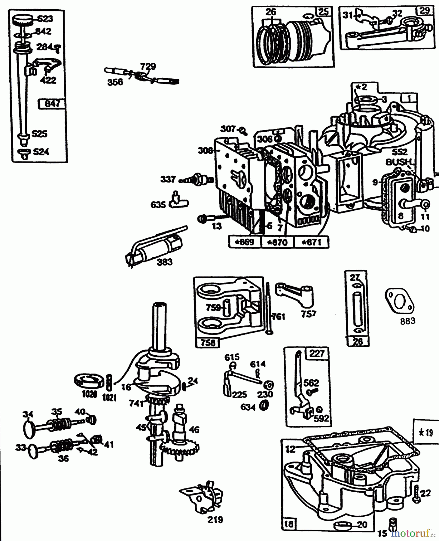  Toro Neu Mowers, Lawn & Garden Tractor Seite 1 32-12O503 (212-5) - Toro 212-5 Tractor, 1992 (2000001-2999999) ENGINE BRIGGS & STRATTON MODEL 257707-0123-01 #1