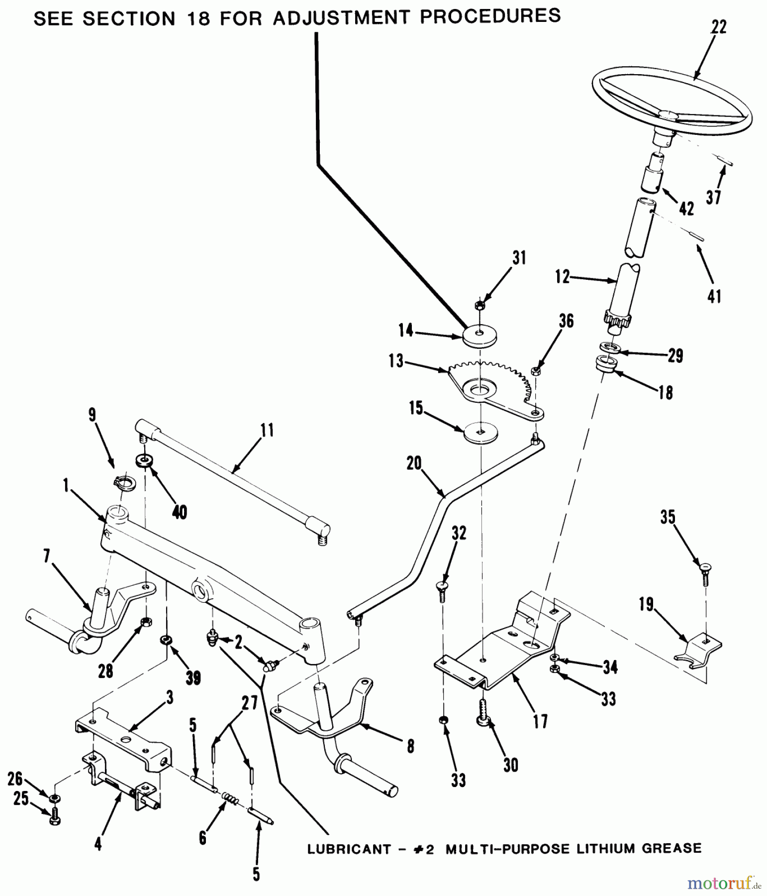  Toro Neu Mowers, Lawn & Garden Tractor Seite 1 32-12BE01 (212-H) - Toro 212-H Tractor, 1989 FRONT AXLE AND STEERING