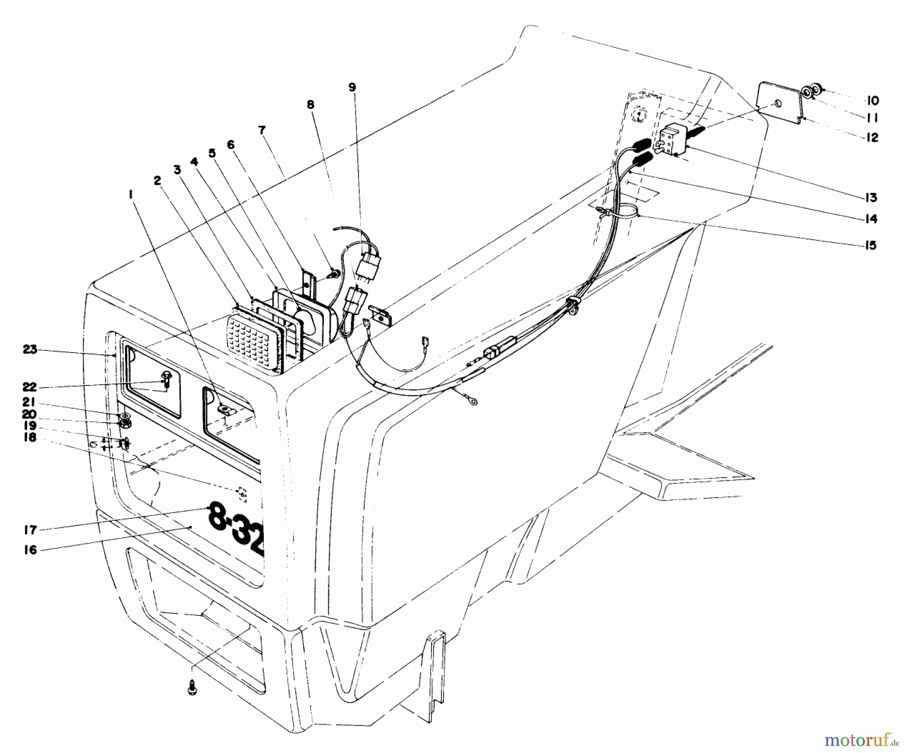  Toro Neu Mowers, Lawn & Garden Tractor Seite 1 57360 (11-32) - Toro 11-32 Lawn Tractor, 1983 (3000001-3999999) HEADLIGHT KIT NO. 38-5760 (OPTIONAL)