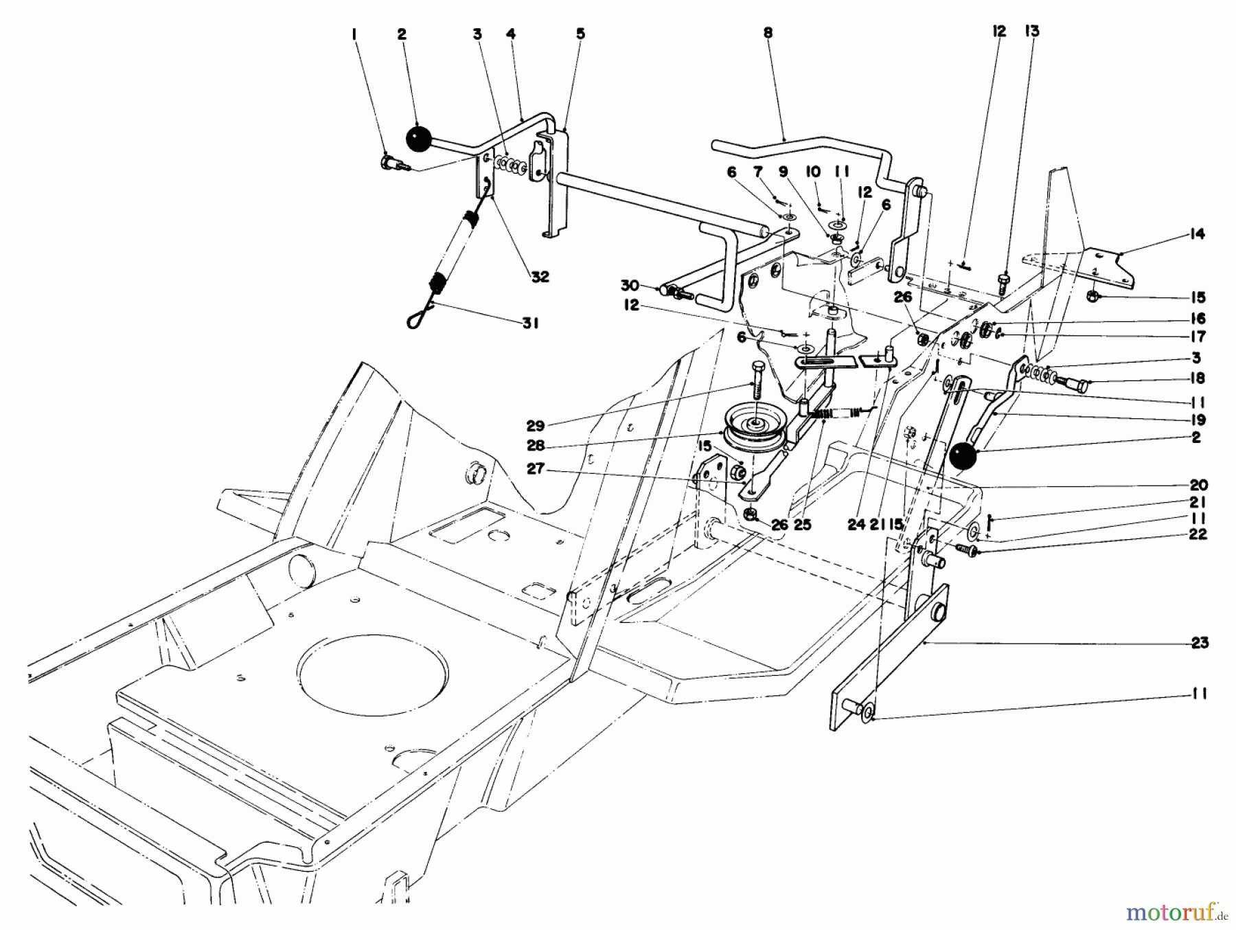  Toro Neu Mowers, Lawn & Garden Tractor Seite 1 57356 (11-42) - Toro 11-42 Lawn Tractor, 1983 (3000001-3999999) SHIFT & CLUTCH ASSEMBLY