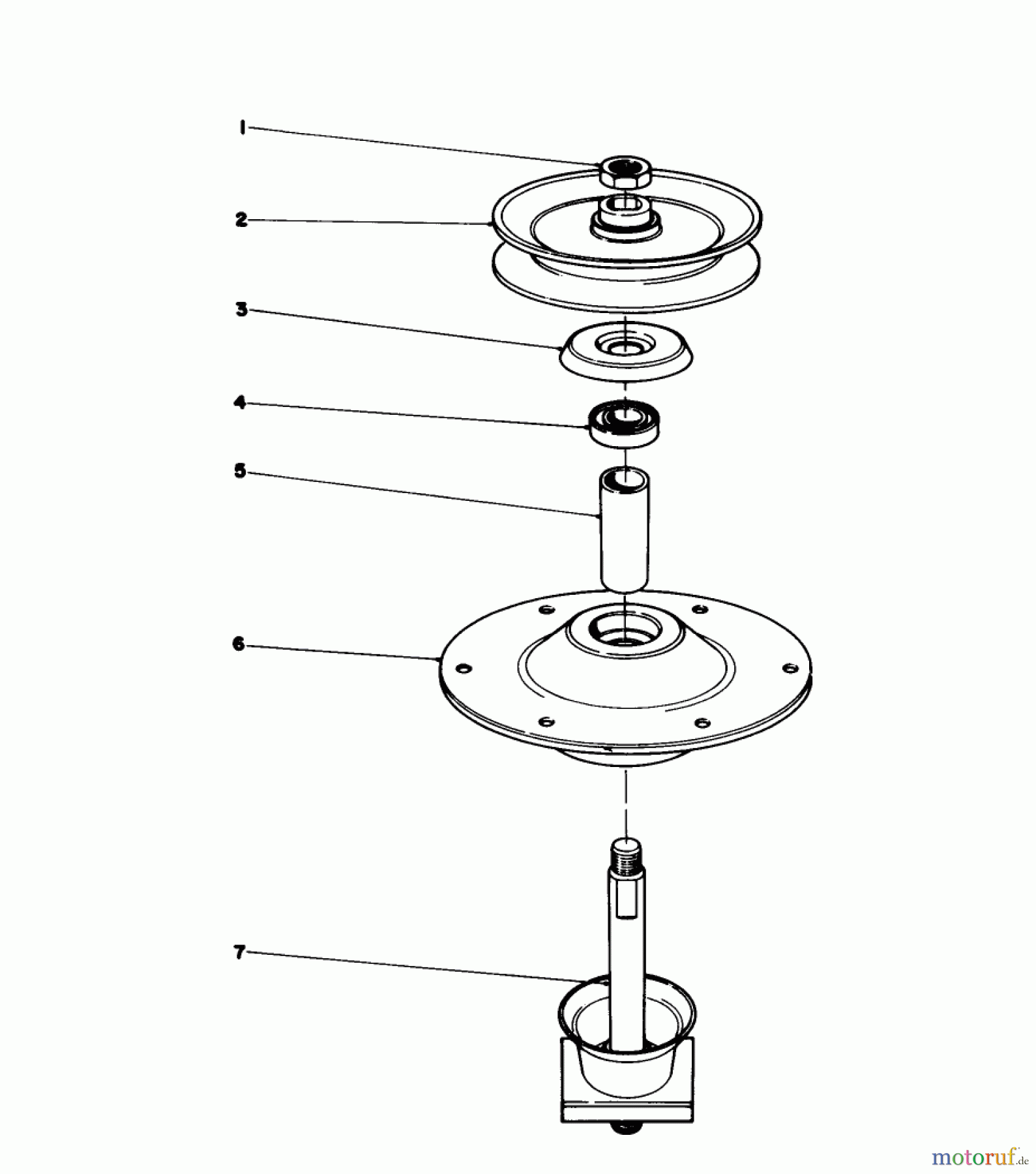  Toro Neu Mowers, Lawn & Garden Tractor Seite 1 57356 (11-42) - Toro 11-42 Lawn Tractor, 1985 (5000001-5999999) SPINDLE ASSEMBLY