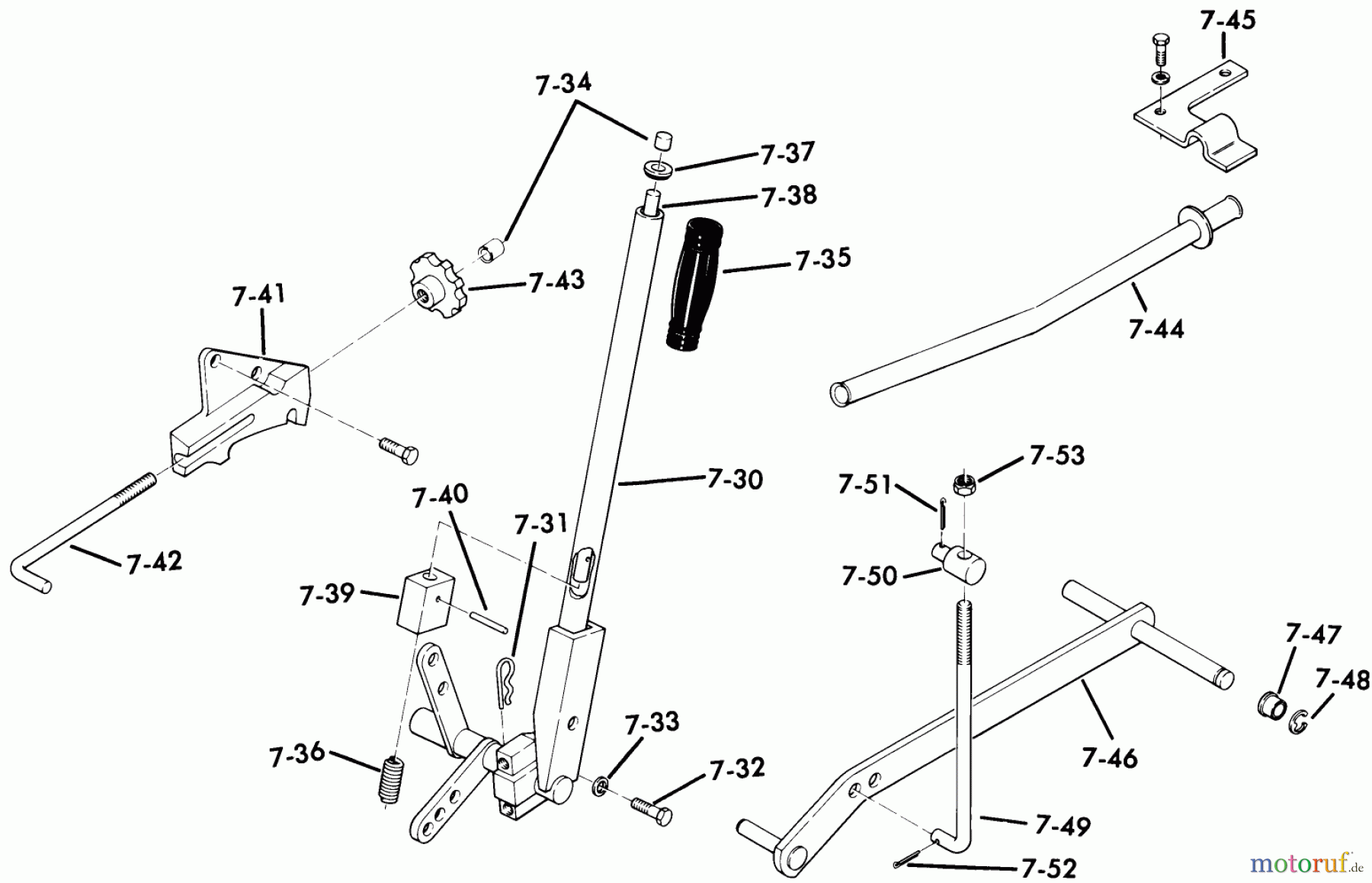  Toro Neu Mowers, Lawn & Garden Tractor Seite 1 61-08K803 (B-80) - Toro B-80 8-Speed Tractor, 1976 7.030 LIFT LINKAGE (FIG. 7B)