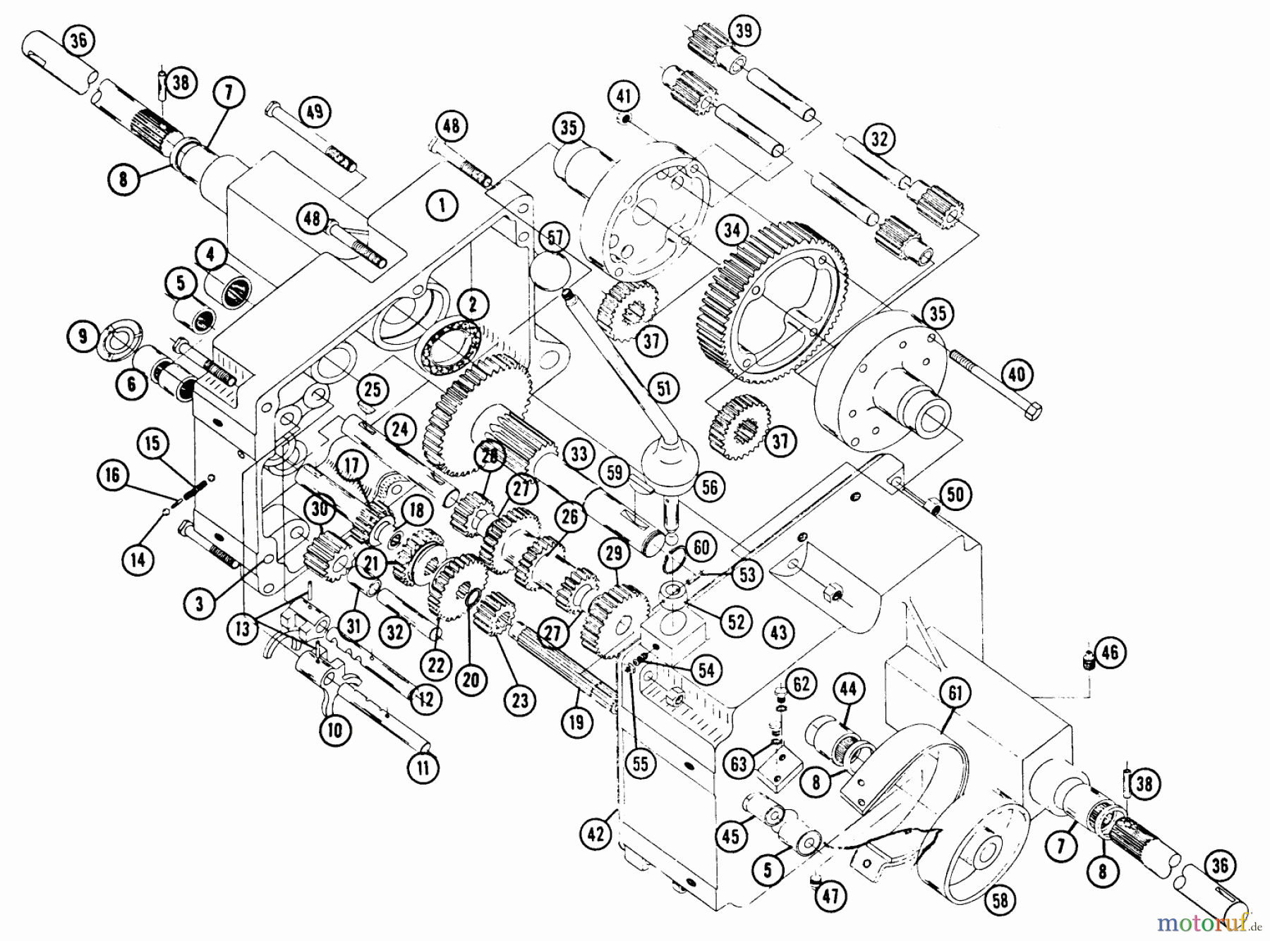  Toro Neu Mowers, Lawn & Garden Tractor Seite 1 633 - Toro 633 Tractor, 1963 TRANSMISSION PARTS LIST