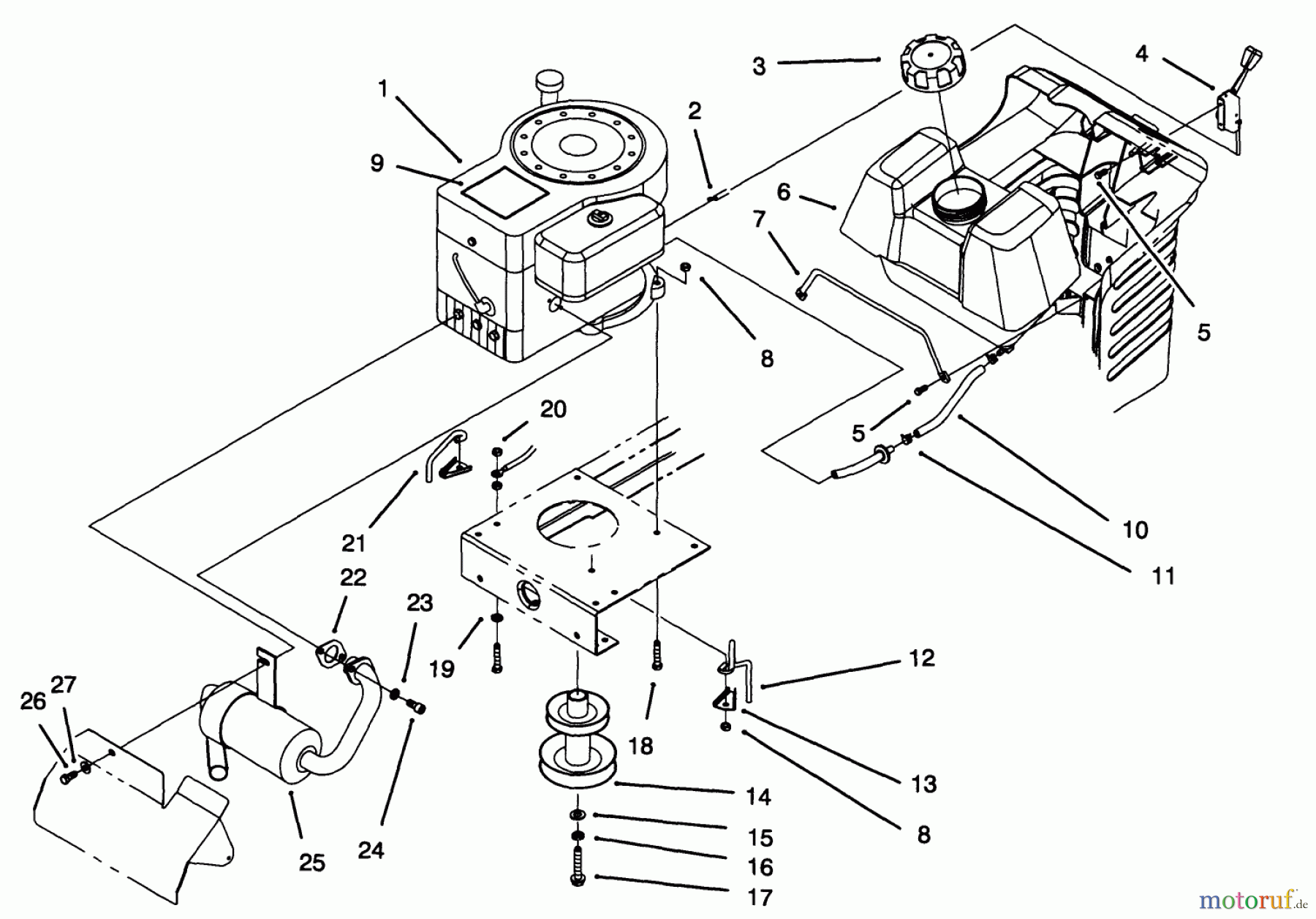  Toro Neu Mowers, Lawn & Garden Tractor Seite 1 71200 (12-32XL) - Toro 12-32XL Lawn Tractor, 1994 (4900001-4999999) ENGINE ASSEMBLY