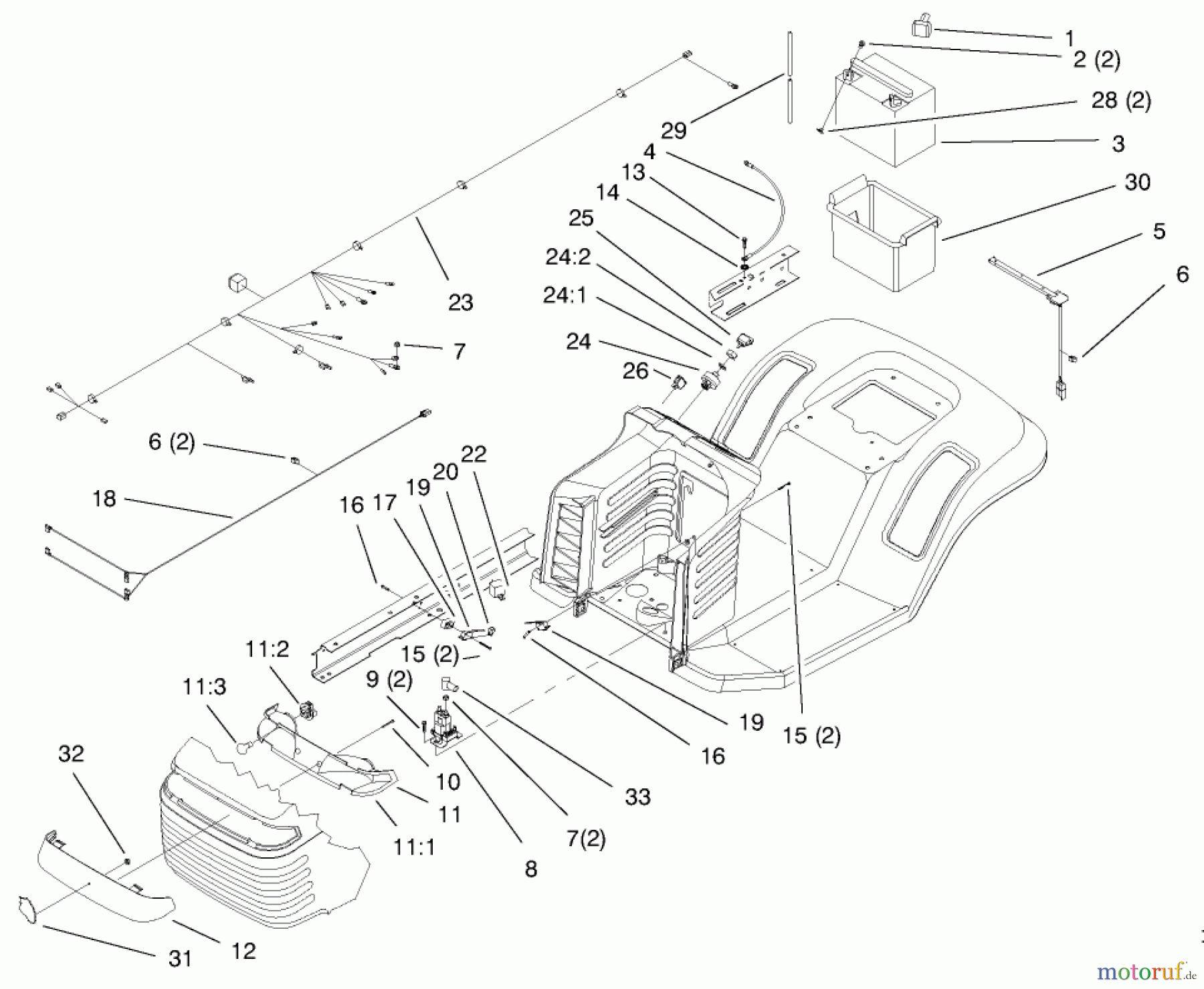  Toro Neu Mowers, Lawn & Garden Tractor Seite 1 71185 (13-38XL) - Toro 13-38XL Lawn Tractor, 1997 (7900001-7999999) ELECTRICAL ASSEMBLY