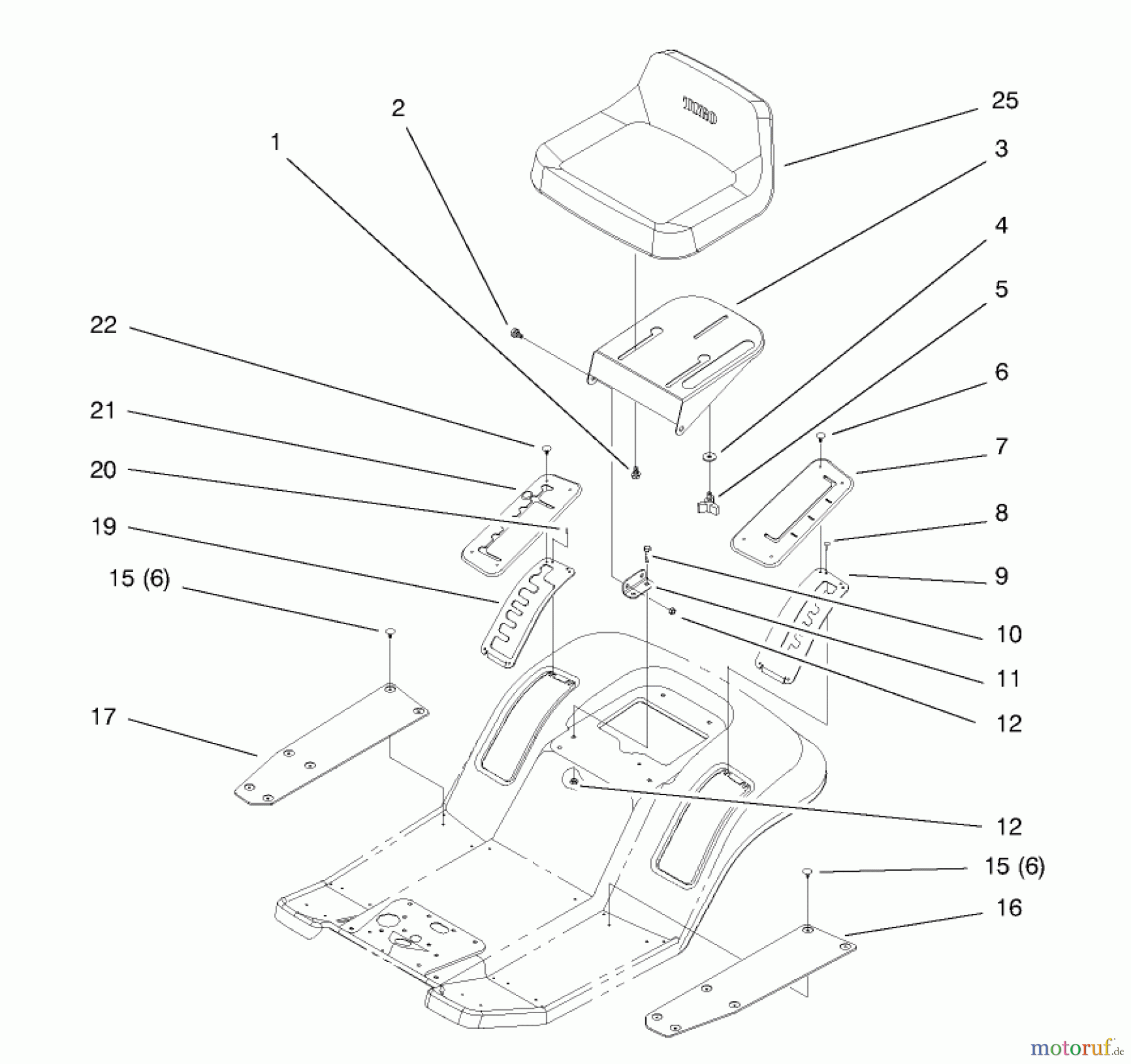  Toro Neu Mowers, Lawn & Garden Tractor Seite 1 71189 (12-32XL) - Toro 12-32XL Lawn Tractor, 1997 (7900001-7999999) SEAT ASSEMBLY