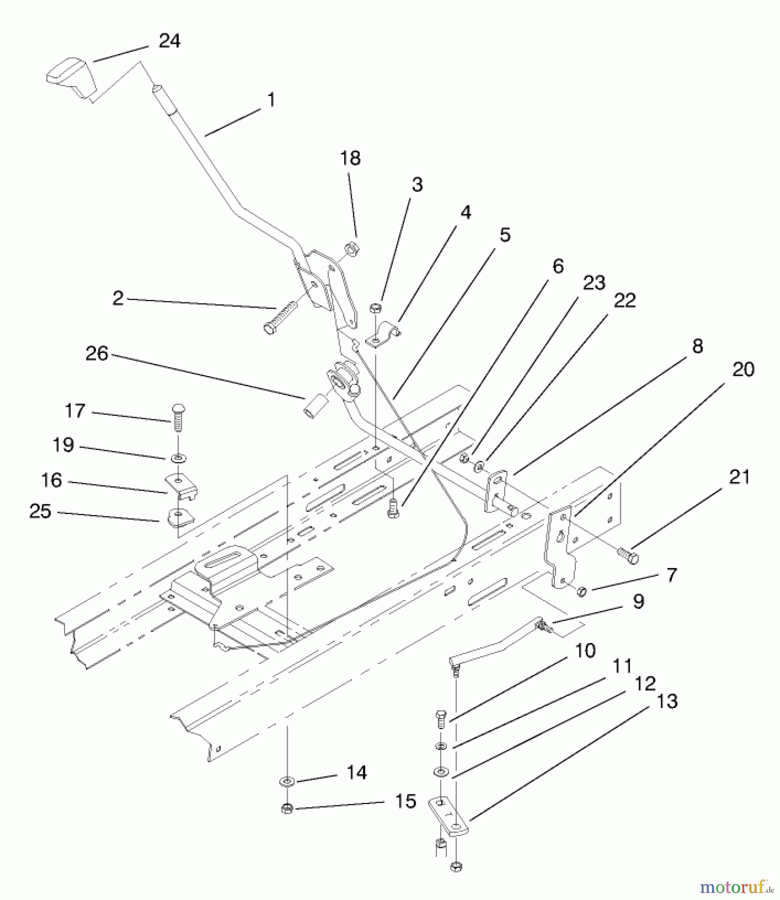  Toro Neu Mowers, Lawn & Garden Tractor Seite 1 71190 (13-38XL) - Toro 13-38XL Lawn Tractor, 1998 (8900001-8999999) SHIFT ASSEMBLY