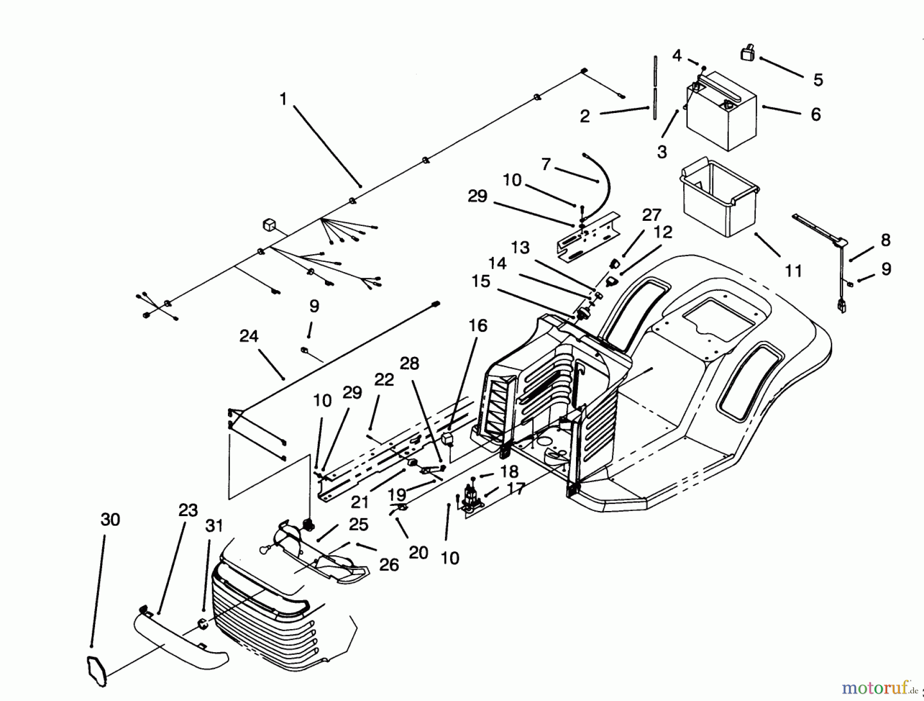  Toro Neu Mowers, Lawn & Garden Tractor Seite 1 71191 (13-38HXL) - Toro 13-38HXL Lawn Tractor, 1994 (4900001-4999999) ELECTRICAL ASSEMBLY