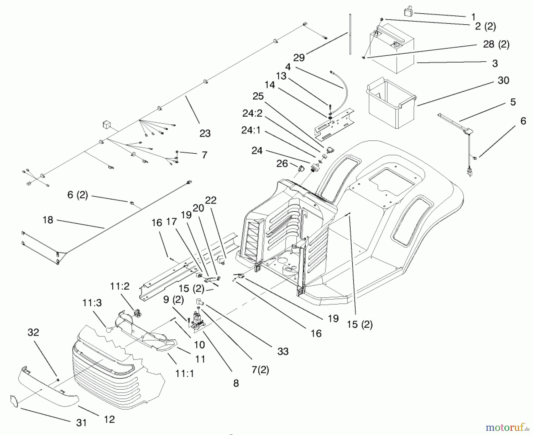  Toro Neu Mowers, Lawn & Garden Tractor Seite 1 71217 (14-38HXL) - Toro 14-38HXL Lawn Tractor, 1997 (7900001-7999999) ELECTRICAL ASSEMBLY