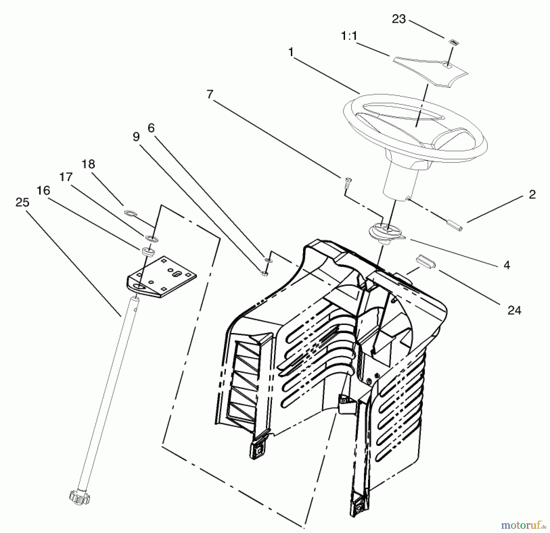  Toro Neu Mowers, Lawn & Garden Tractor Seite 1 71209 (13-32XLE) - Toro 13-32XLE Lawn Tractor, 2003 (230000001-230999999) FIXED STEERING ASSEMBLY