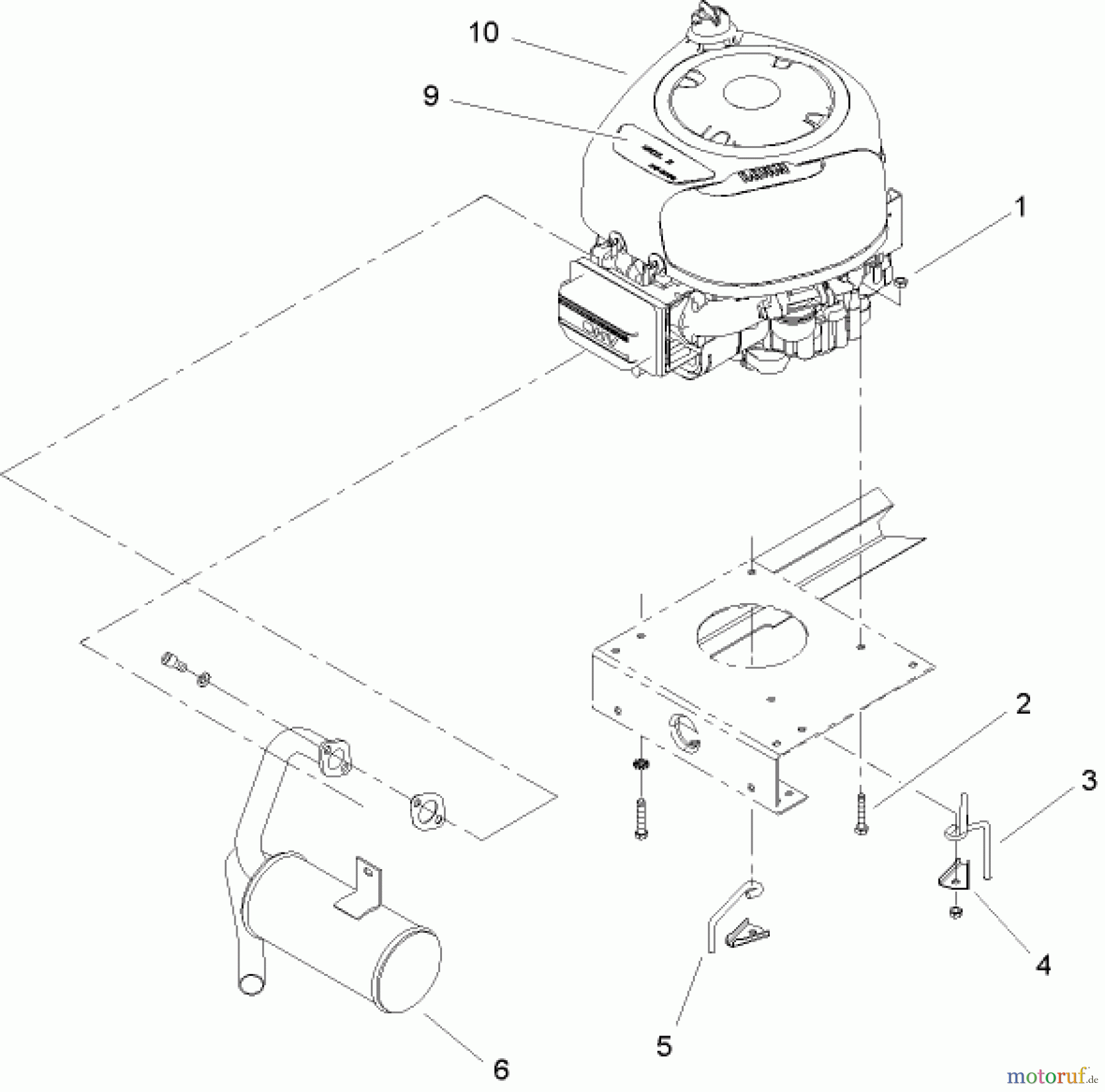  Toro Neu Mowers, Lawn & Garden Tractor Seite 1 71209 (13-32XLE) - Toro 13-32XLE Lawn Tractor, 2004 (240000001-240999999) ENGINE SYSTEM COMPONENT ASSEMBLY