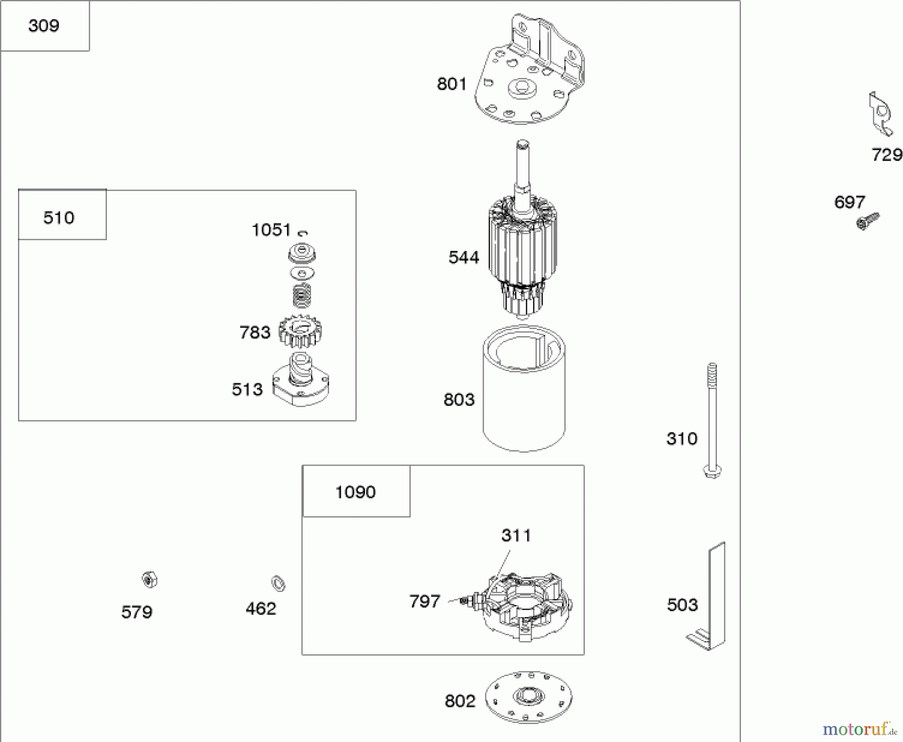  Toro Neu Mowers, Lawn & Garden Tractor Seite 1 71209 (XL 320) - Toro XL 320 Lawn Tractor, 2005 (250005001-250999999) STARTER ASSEMBLY BRIGGS AND STRATTON 219907-0170-E1