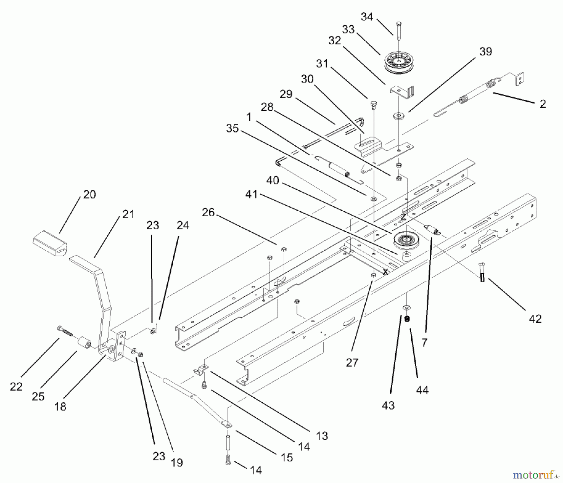  Toro Neu Mowers, Lawn & Garden Tractor Seite 1 71243 (17-38HXLE) - Toro 17-38HXLE Lawn Tractor, 2004 (240000001-240999999) TRACTION CLUTCHING ASSEMBLY