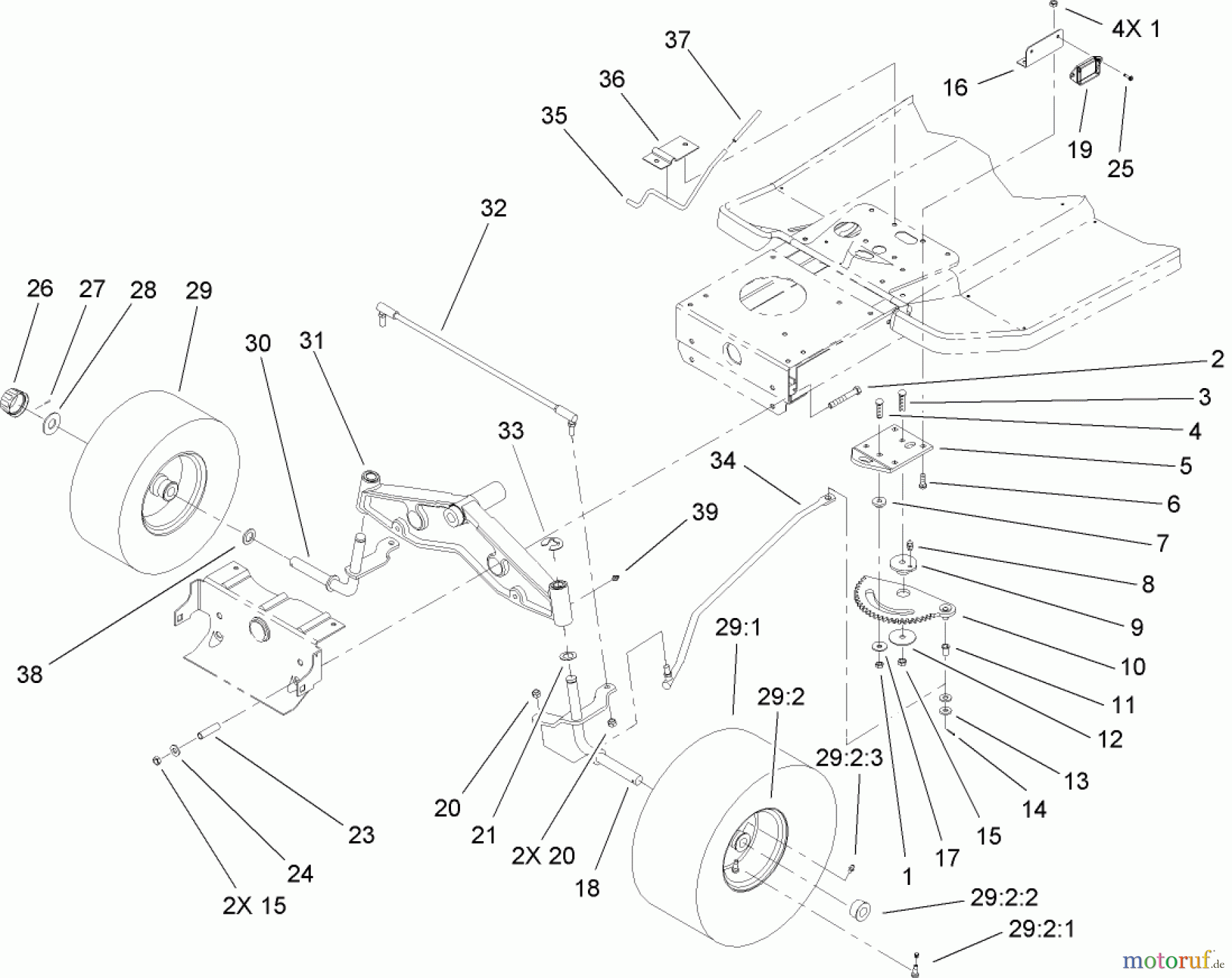  Toro Neu Mowers, Lawn & Garden Tractor Seite 1 71253 (XL 440H) - Toro XL 440H Lawn Tractor, 2009 (290000001-290999999) STEERING ASSEMBLY