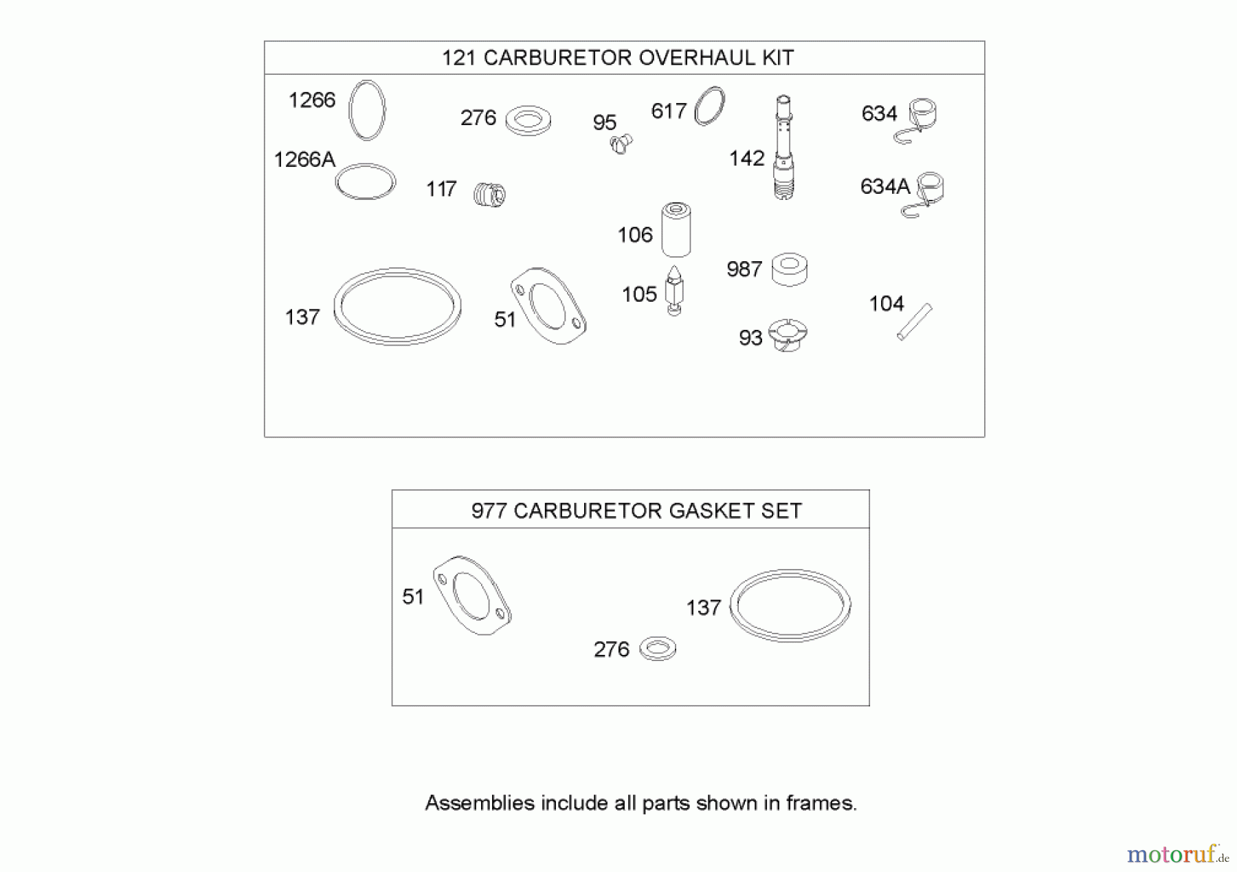  Toro Neu Mowers, Lawn & Garden Tractor Seite 1 71285 (18-44HXLE) - Toro 18-44HXLE Lawn Tractor, 2004 (240000001-240999999) CARBURETOR OVERHAUL KIT ASSEMBLY BRIGGS AND STRATTON 31H777-0177-E1