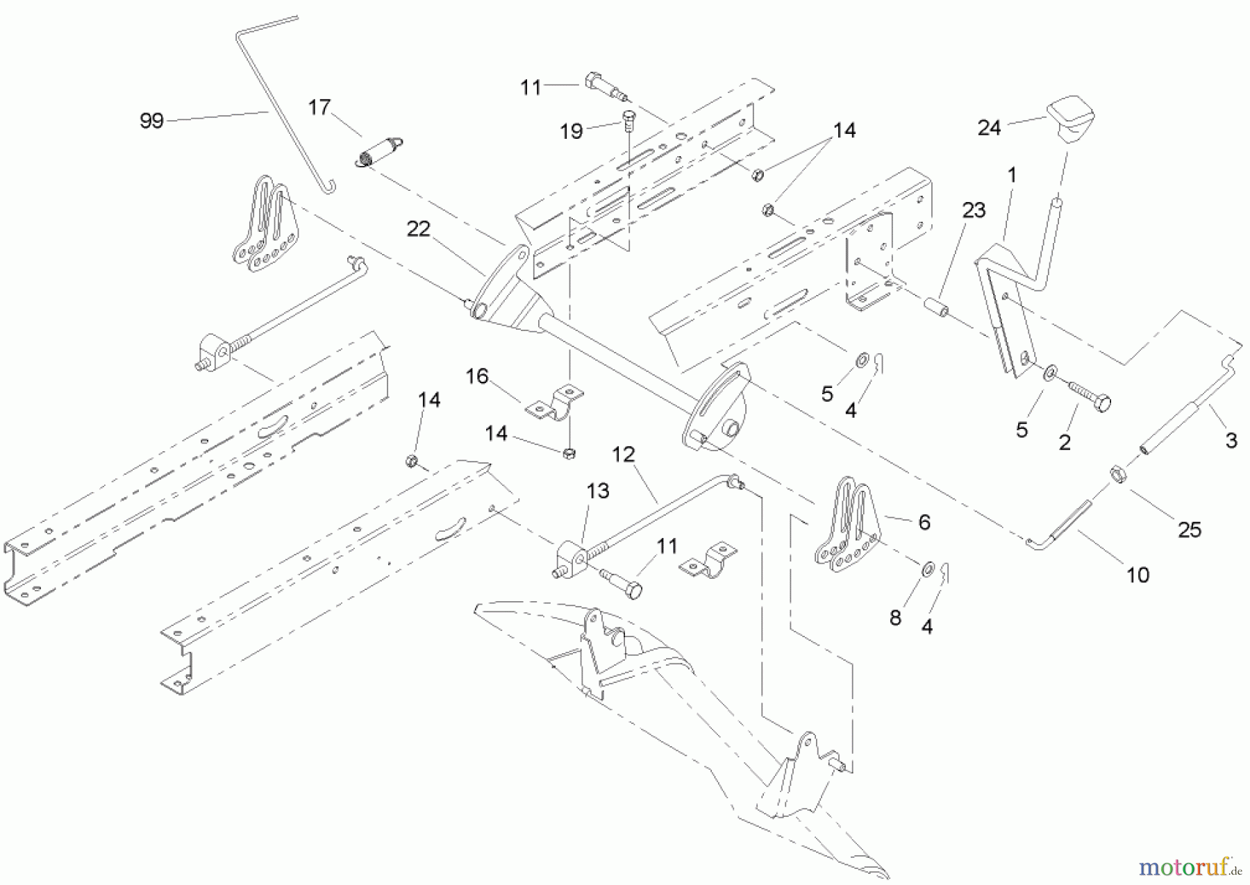  Toro Neu Mowers, Lawn & Garden Tractor Seite 1 71285 (18-44HXLE) - Toro 18-44HXLE Lawn Tractor, 2004 (240000001-240999999) HEIGHT-OF-CUT ASSEMBLY