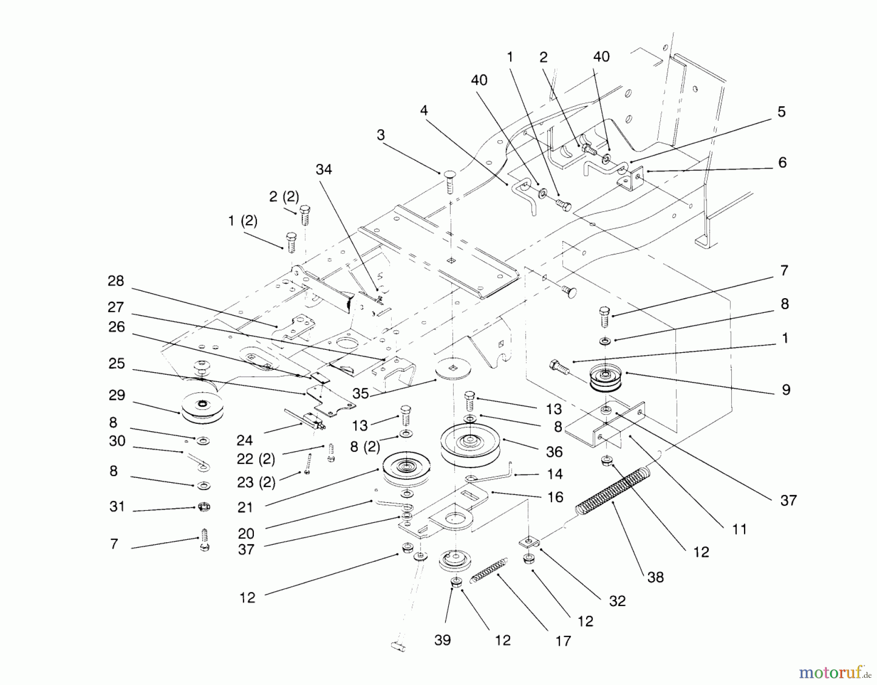  Toro Neu Mowers, Lawn & Garden Tractor Seite 1 72103 (268-H) - Toro 268-H Yard Tractor, 1995 (5900001-5900600) GEAR DRIVE COMPONENTS