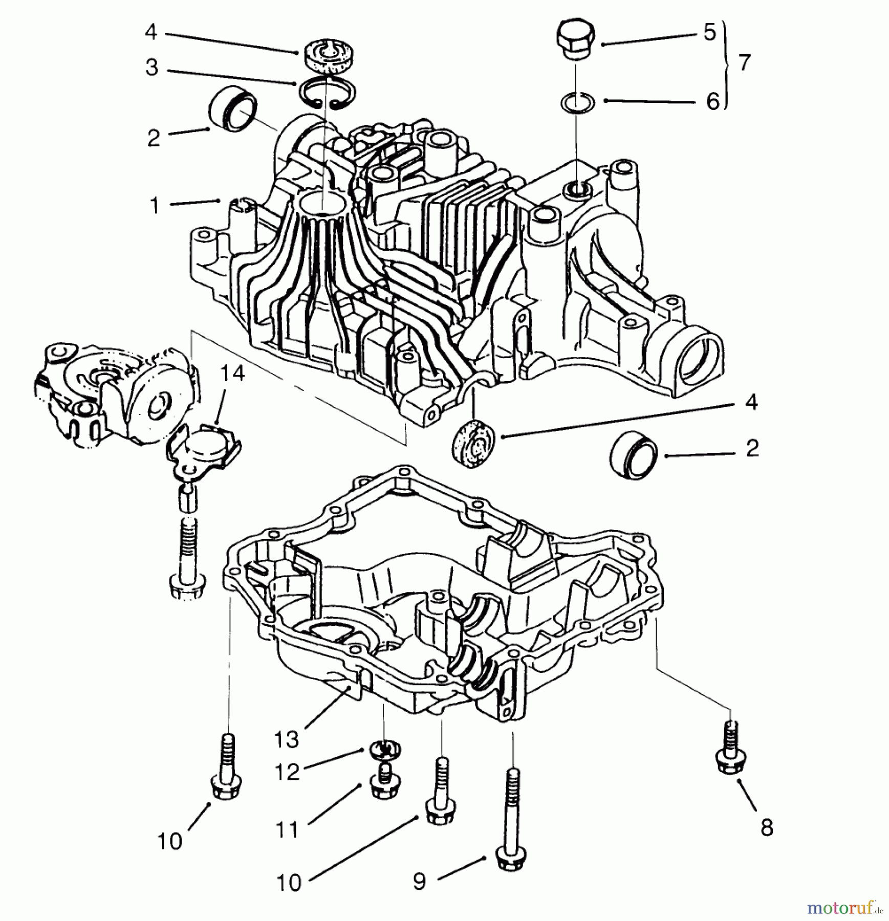  Toro Neu Mowers, Lawn & Garden Tractor Seite 1 72062 (264-6) - Toro 264-6 Yard Tractor, 1995 (5900001-5900227) TRANSAXLE CASE