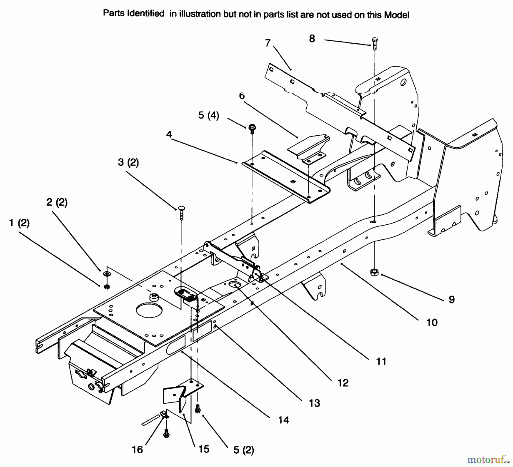  Toro Neu Mowers, Lawn & Garden Tractor Seite 1 72045 (265-6) - Toro 265-6 Yard Tractor, 1996 (6900001-6999999) FRAME