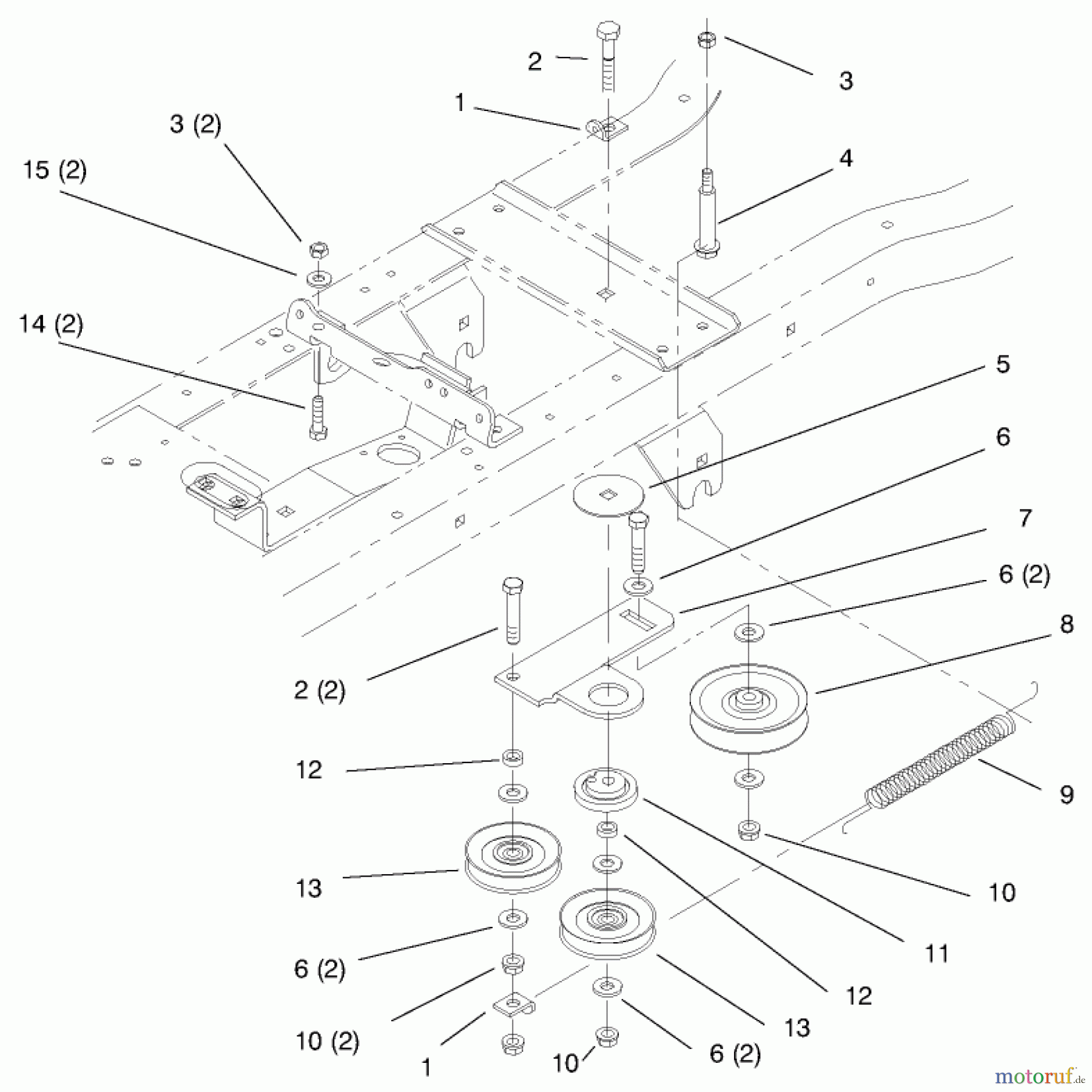  Toro Neu Mowers, Lawn & Garden Tractor Seite 1 72064 (265-H) - Toro 265-H Lawn and Garden Tractor, 1997 (7900001-7999999) HYDRO DRIVE COMPONENTS