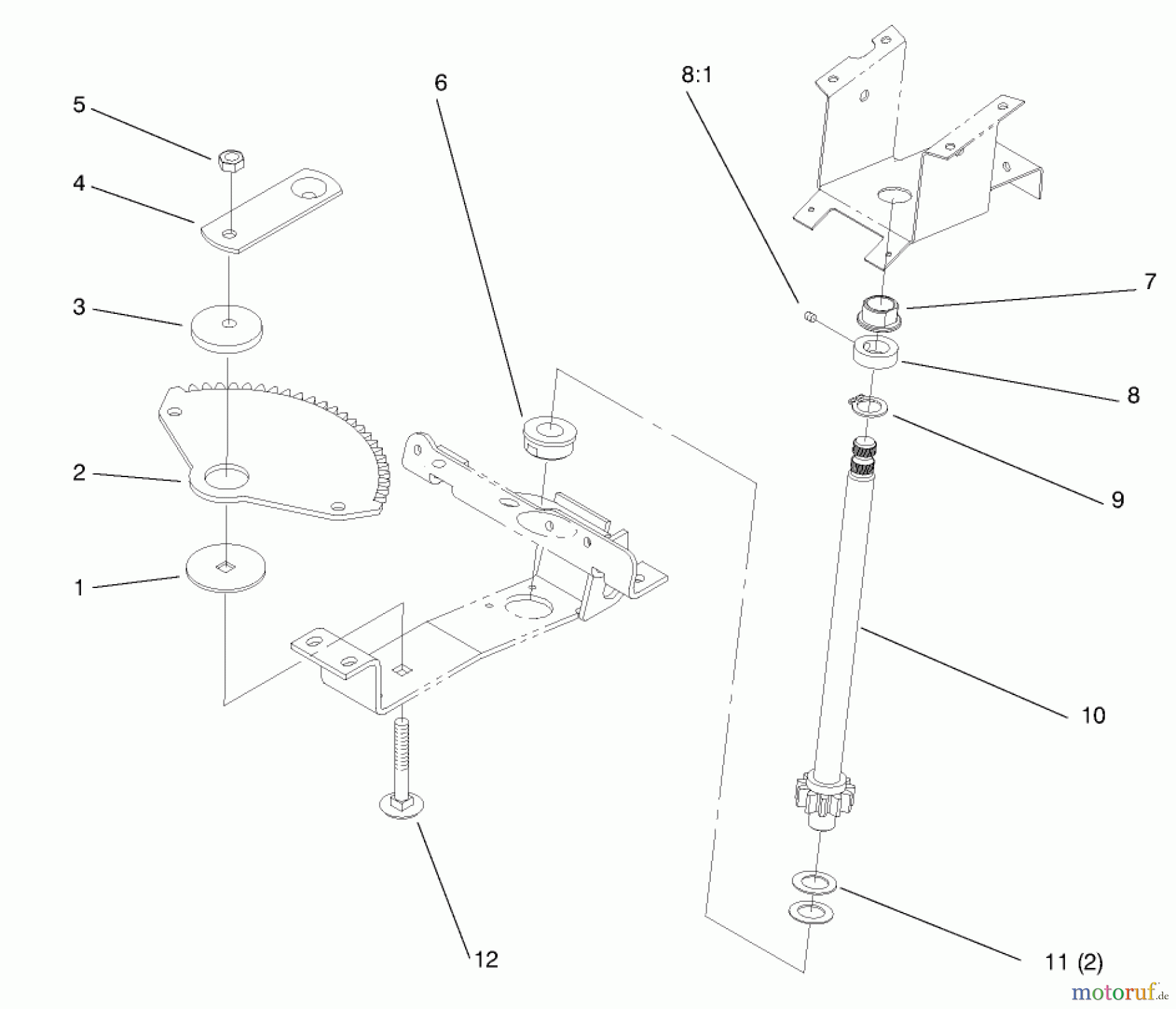  Toro Neu Mowers, Lawn & Garden Tractor Seite 1 72046 (265-H) - Toro 265-H Lawn and Garden Tractor, 1998 (8900400-8999999) LOWER STEERING