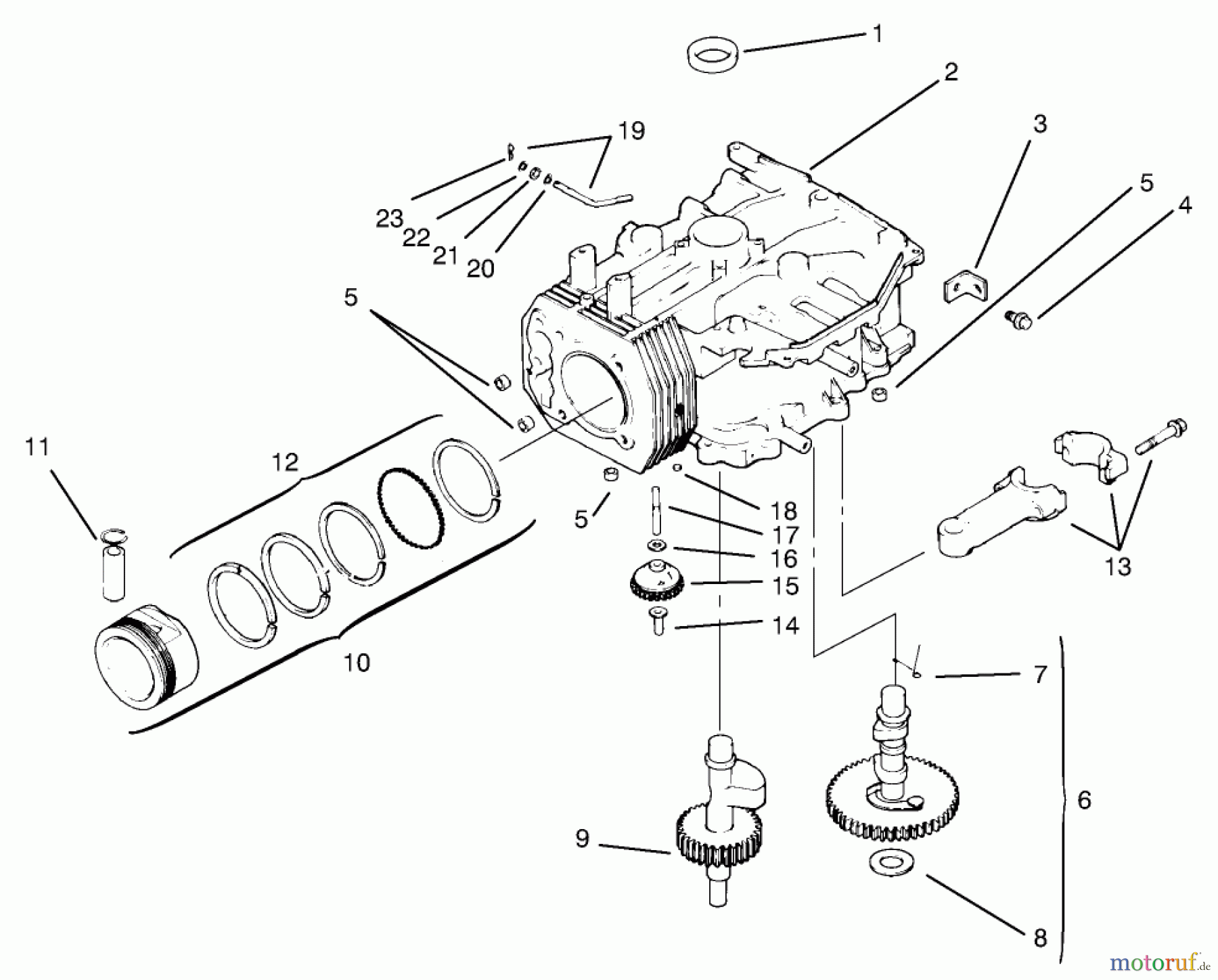  Toro Neu Mowers, Lawn & Garden Tractor Seite 1 72052 (266-H) - Toro 266-H Lawn and Garden Tractor, 2001 (210000001-210999999) CRANKCASE ASSEMBLY KOHLER MODELS CV460S-26505 AND CV460S-26506