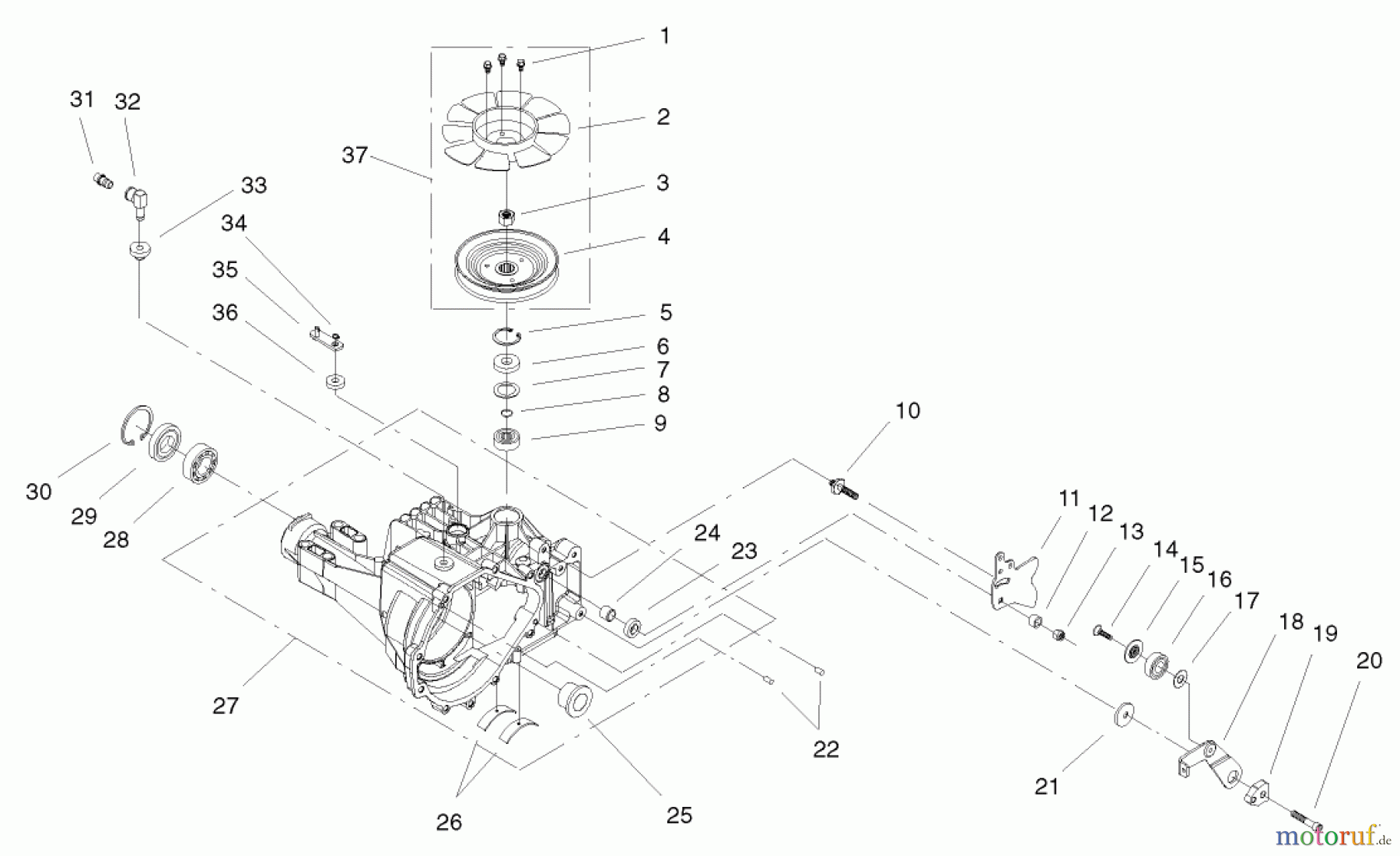  Toro Neu Mowers, Lawn & Garden Tractor Seite 1 72052 (266-H) - Toro 266-H Lawn and Garden Tractor, 2001 (210000001-210999999) HOUSING AND FAN ASSEMBLY