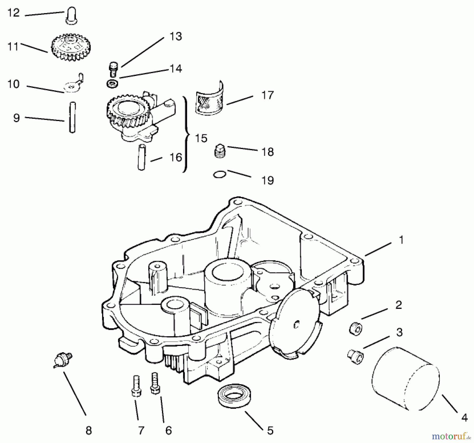  Toro Neu Mowers, Lawn & Garden Tractor Seite 1 72102 (269-H) - Toro 269-H Lawn and Garden Tractor, 1997 (7900001-7999999) OIL PAN/LUBRICATION