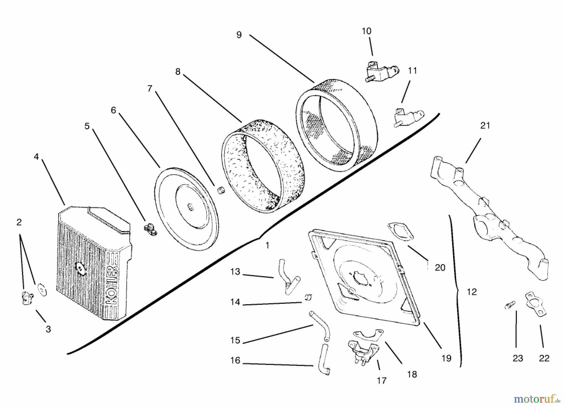  Toro Neu Mowers, Lawn & Garden Tractor Seite 1 72102 (269-H) - Toro 269-H Lawn and Garden Tractor, 1998 (8900400-8999999) AIR INTAKE/FILTRATION