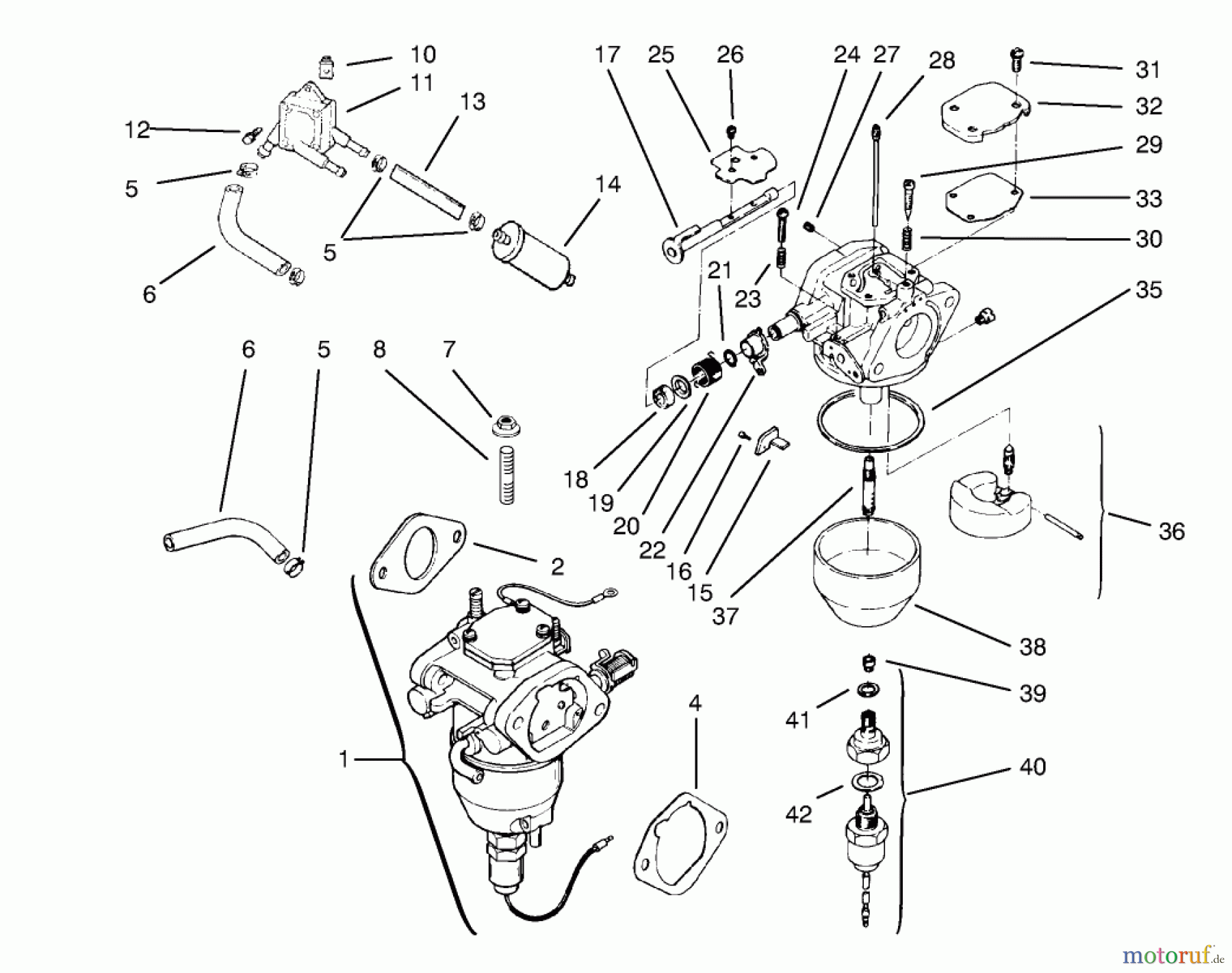  Toro Neu Mowers, Lawn & Garden Tractor Seite 1 72102 (269-H) - Toro 269-H Lawn and Garden Tractor, 1998 (8900001-8900399) FUEL SYSTEM